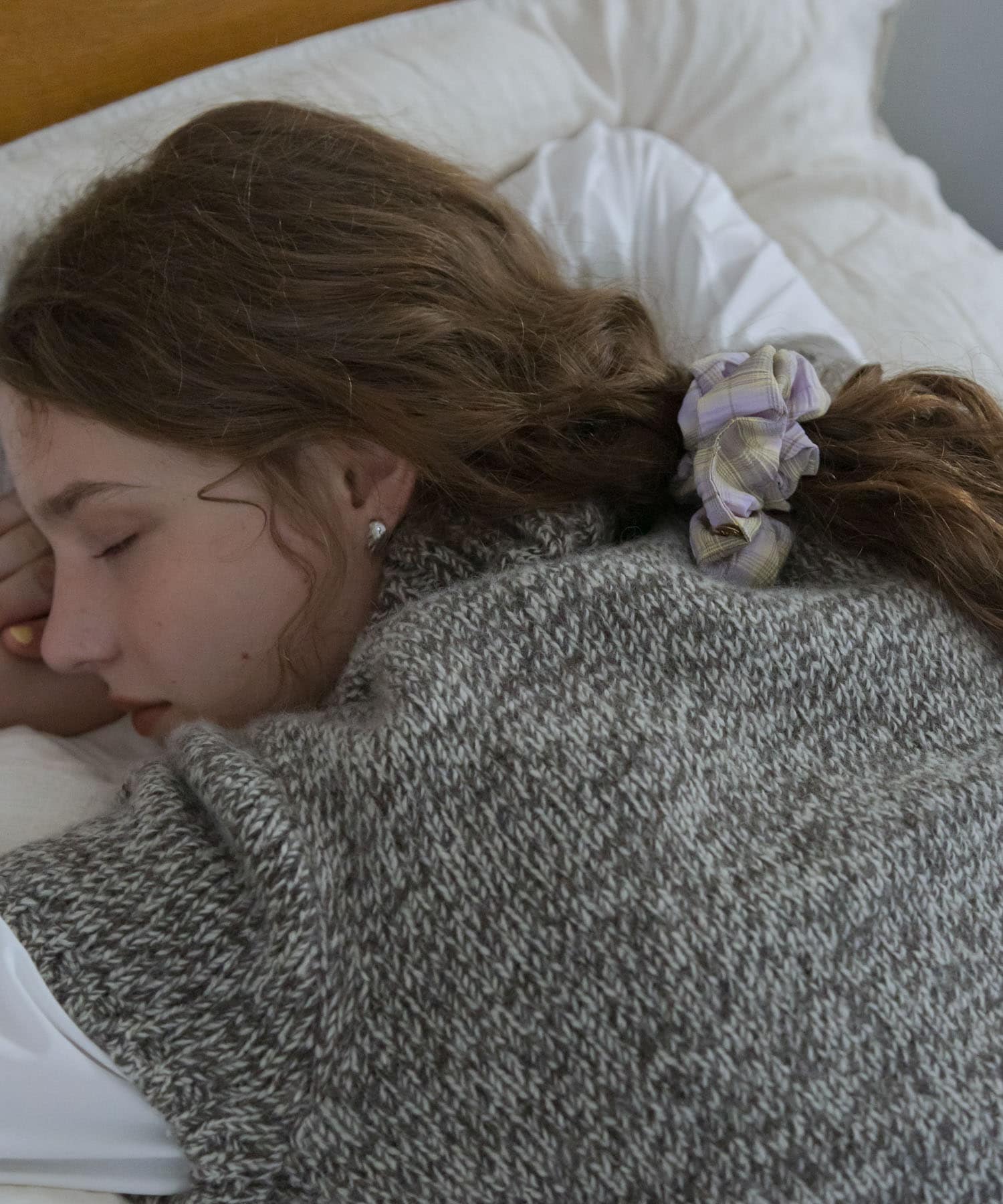 アソートプリントシュシュ YEL.CHECK -