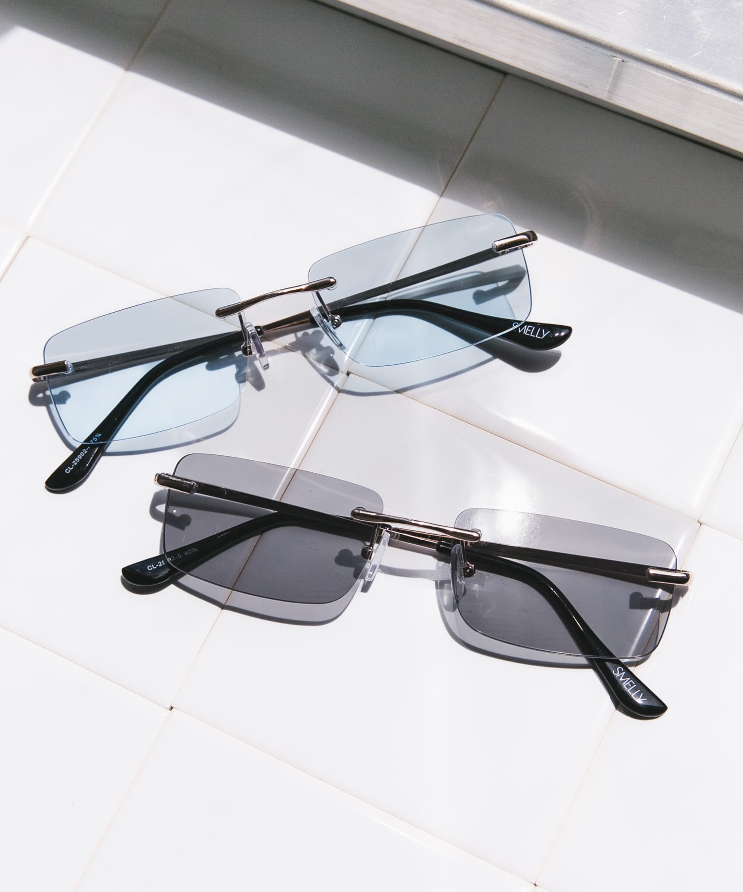 リムレスカラーサングラス BLU -