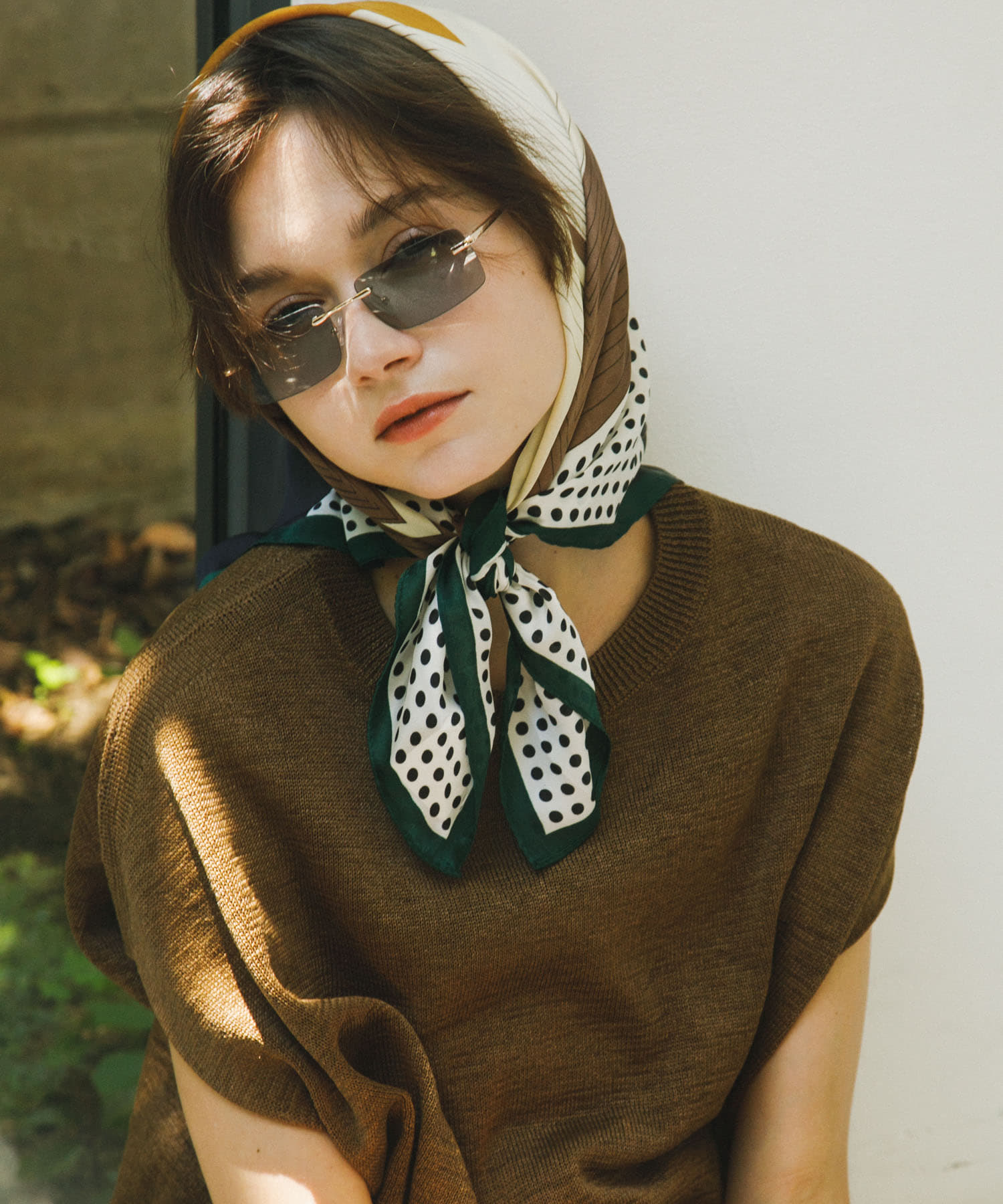 リムレスカラーサングラス BLK -