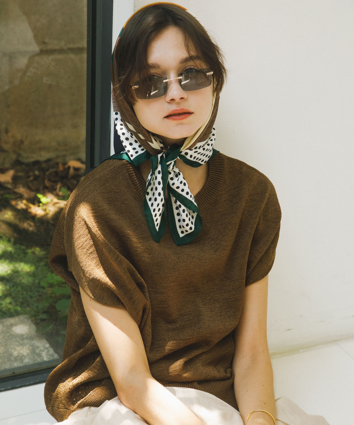 リムレスカラーサングラス BLK -