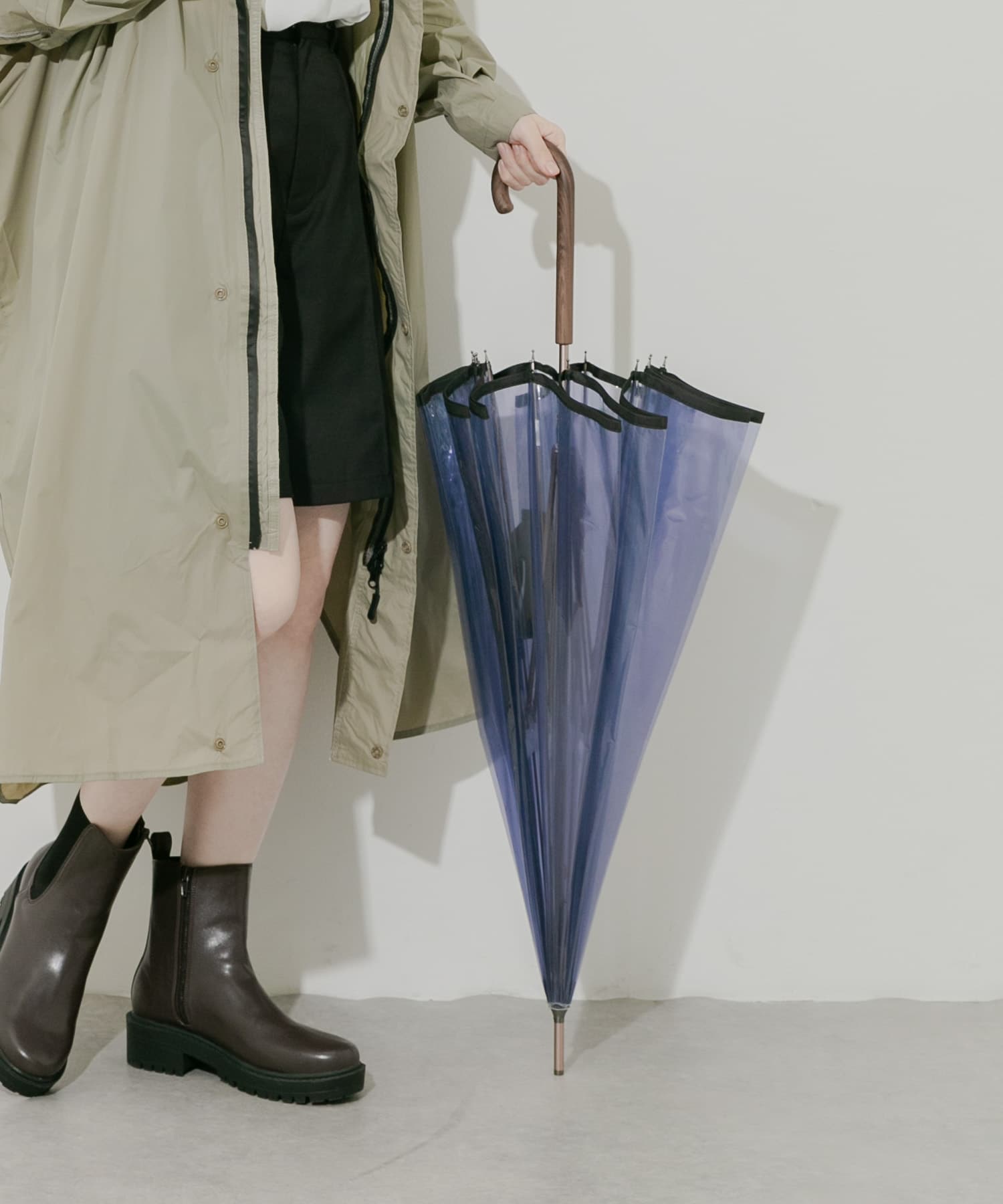 Wpc.　ユニセックス 12Kプラスチックアンブレラ NVY FREE