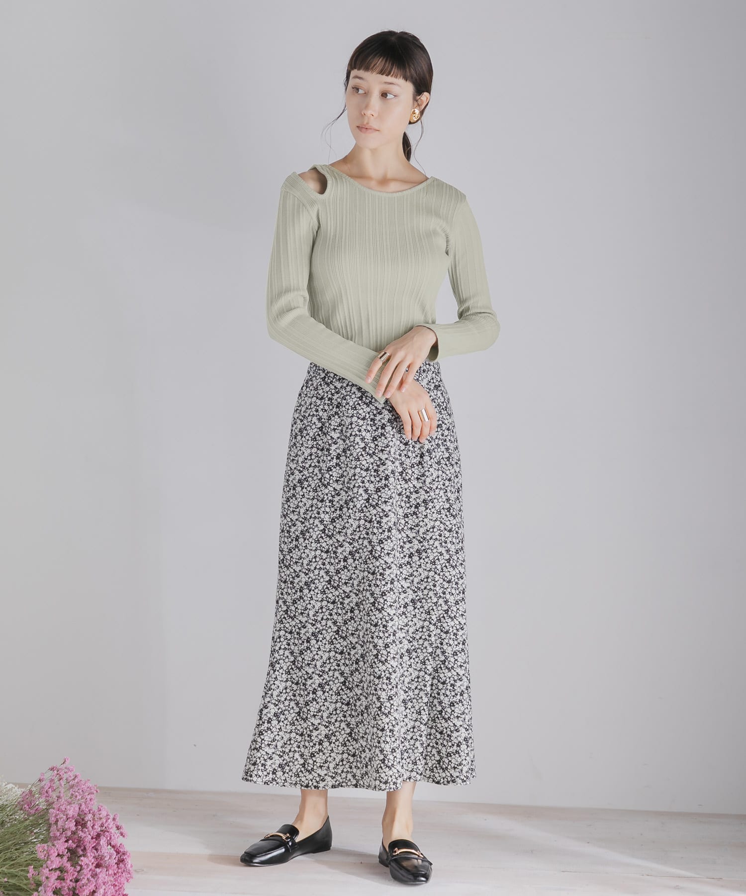 アシメネックコンパクトトップ L.KHAKI FREE