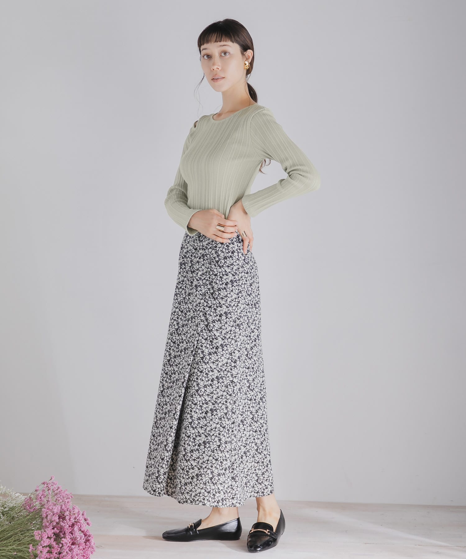 アシメネックコンパクトトップ L.KHAKI FREE
