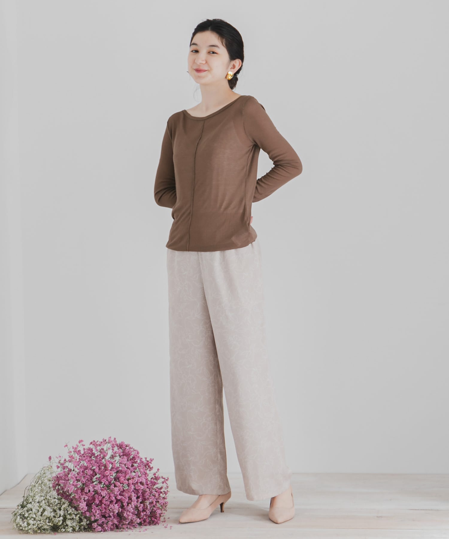 ボートネックシアーカットトップ MOCHA FREE