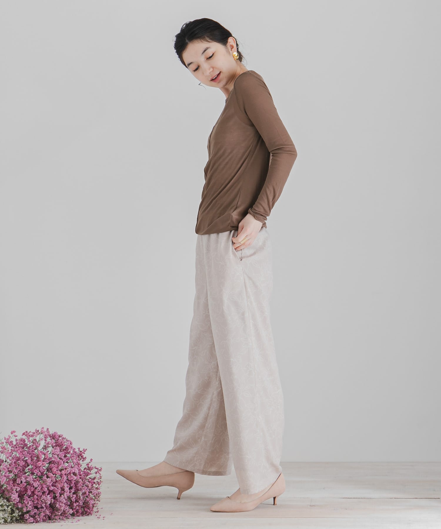 ボートネックシアーカットトップ MOCHA FREE