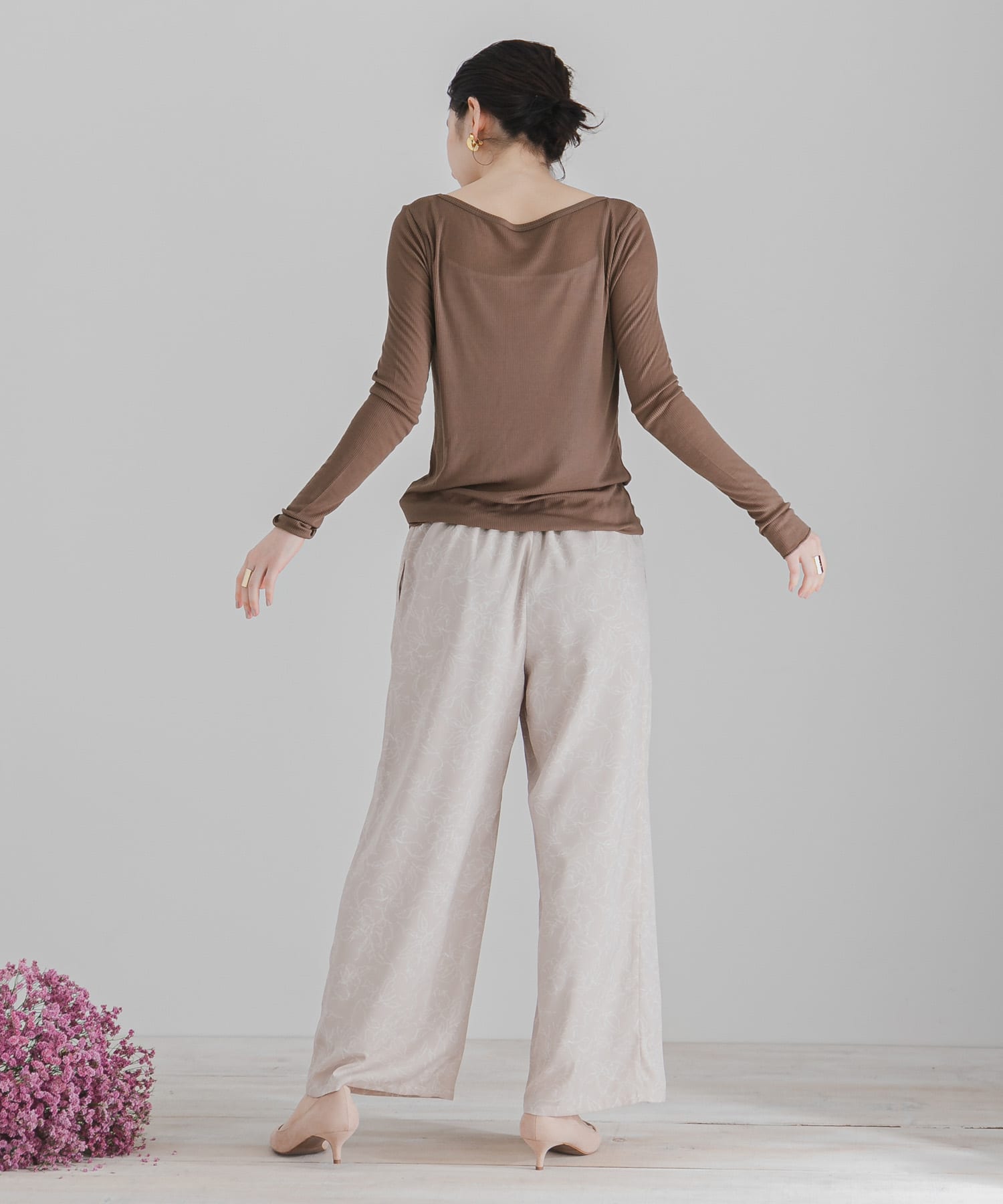 ボートネックシアーカットトップ MOCHA FREE