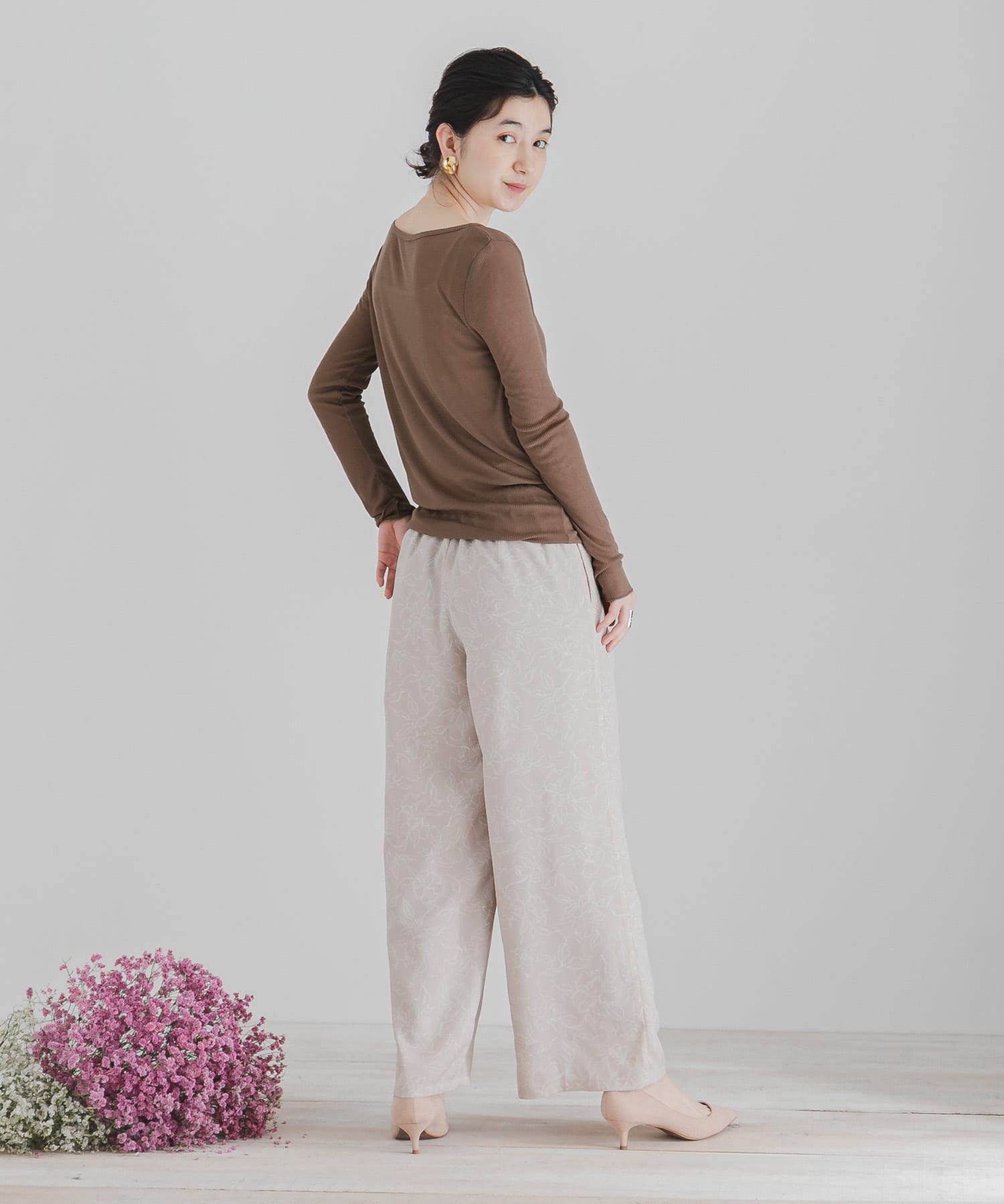ボートネックシアーカットトップ MOCHA FREE