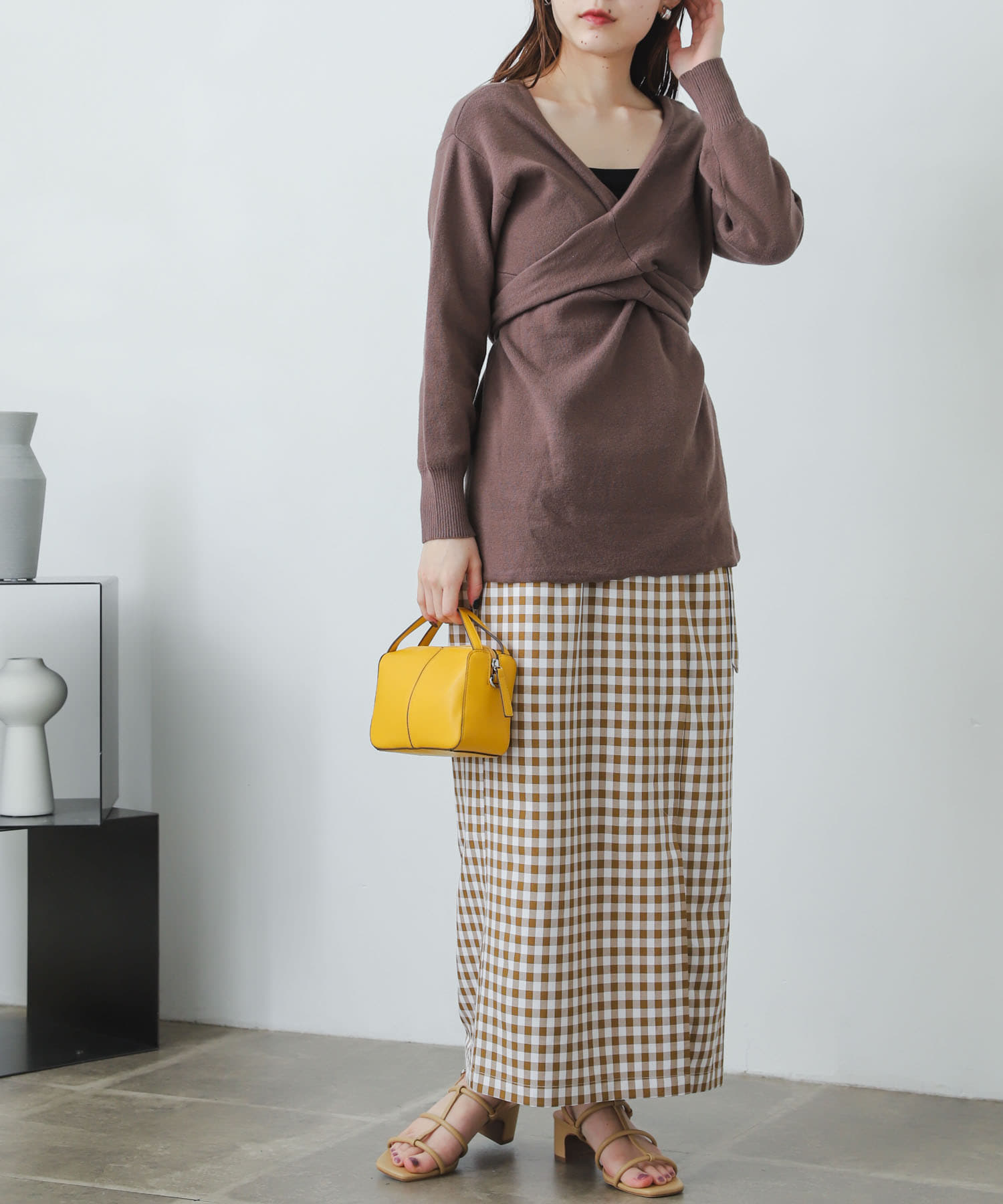 ツイストチュニックセーター MOCHA FREE