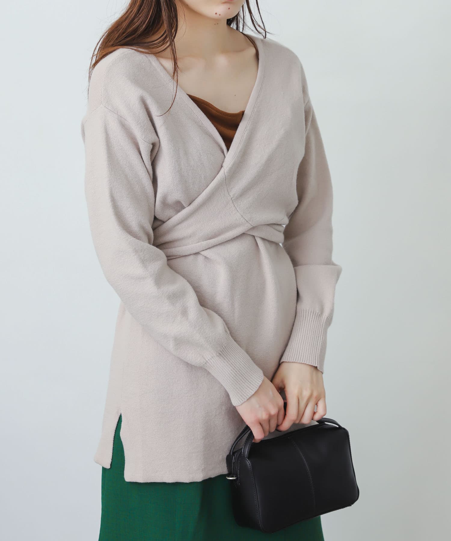 ツイストチュニックセーター GREIGE FREE