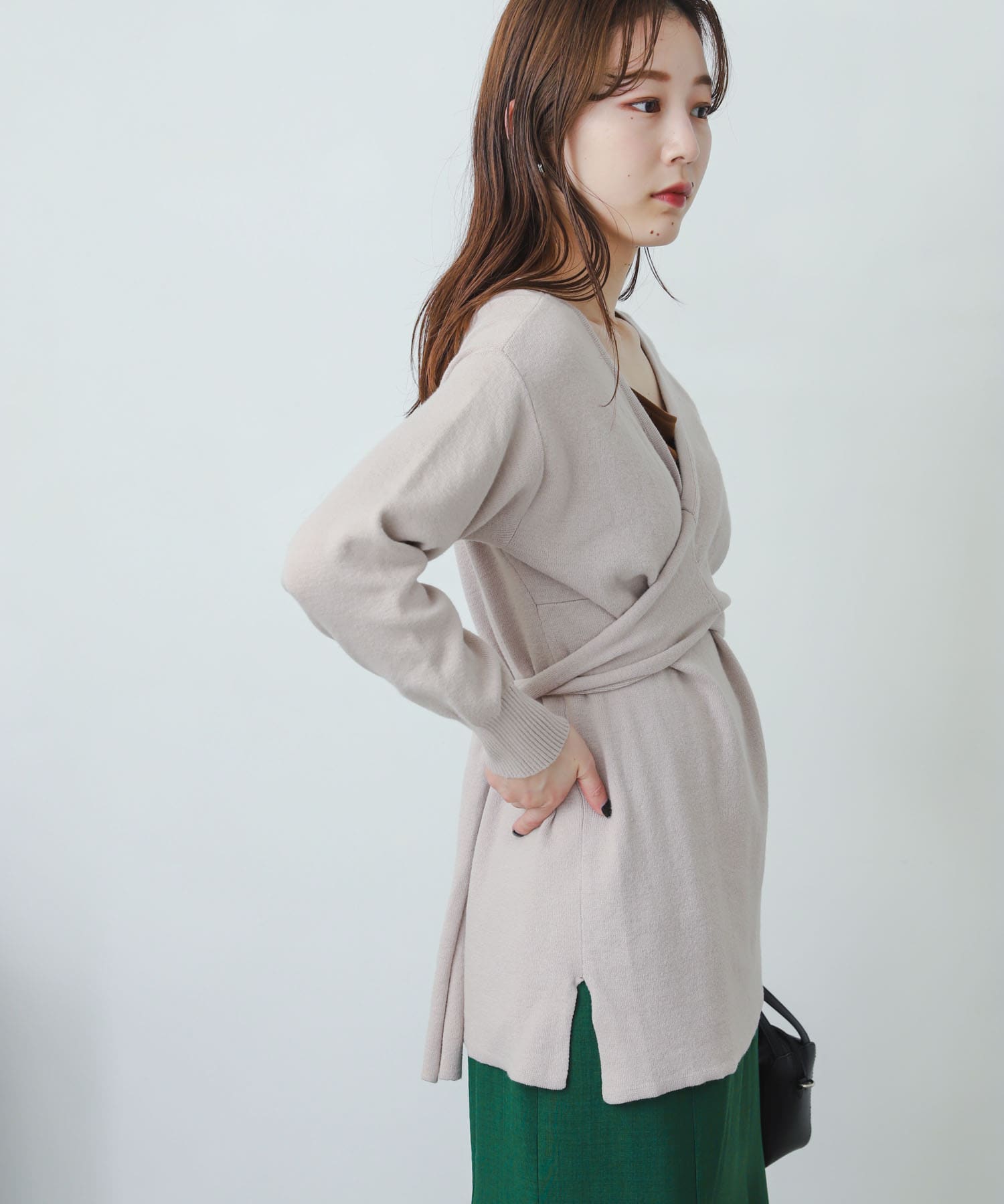 ツイストチュニックセーター GREIGE FREE