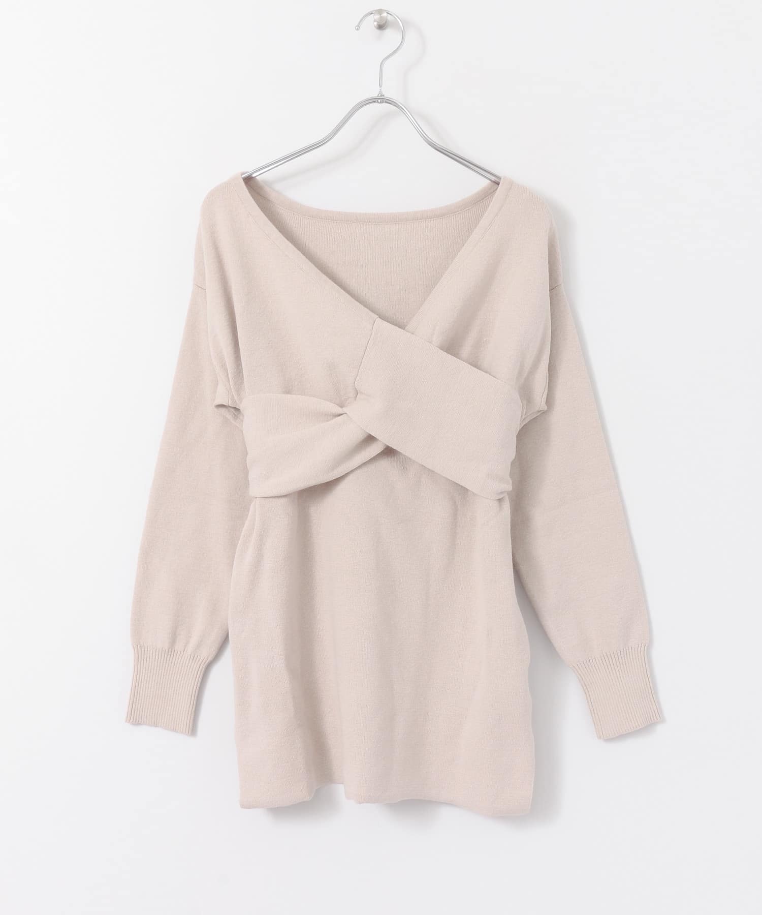 ツイストチュニックセーター GREIGE FREE