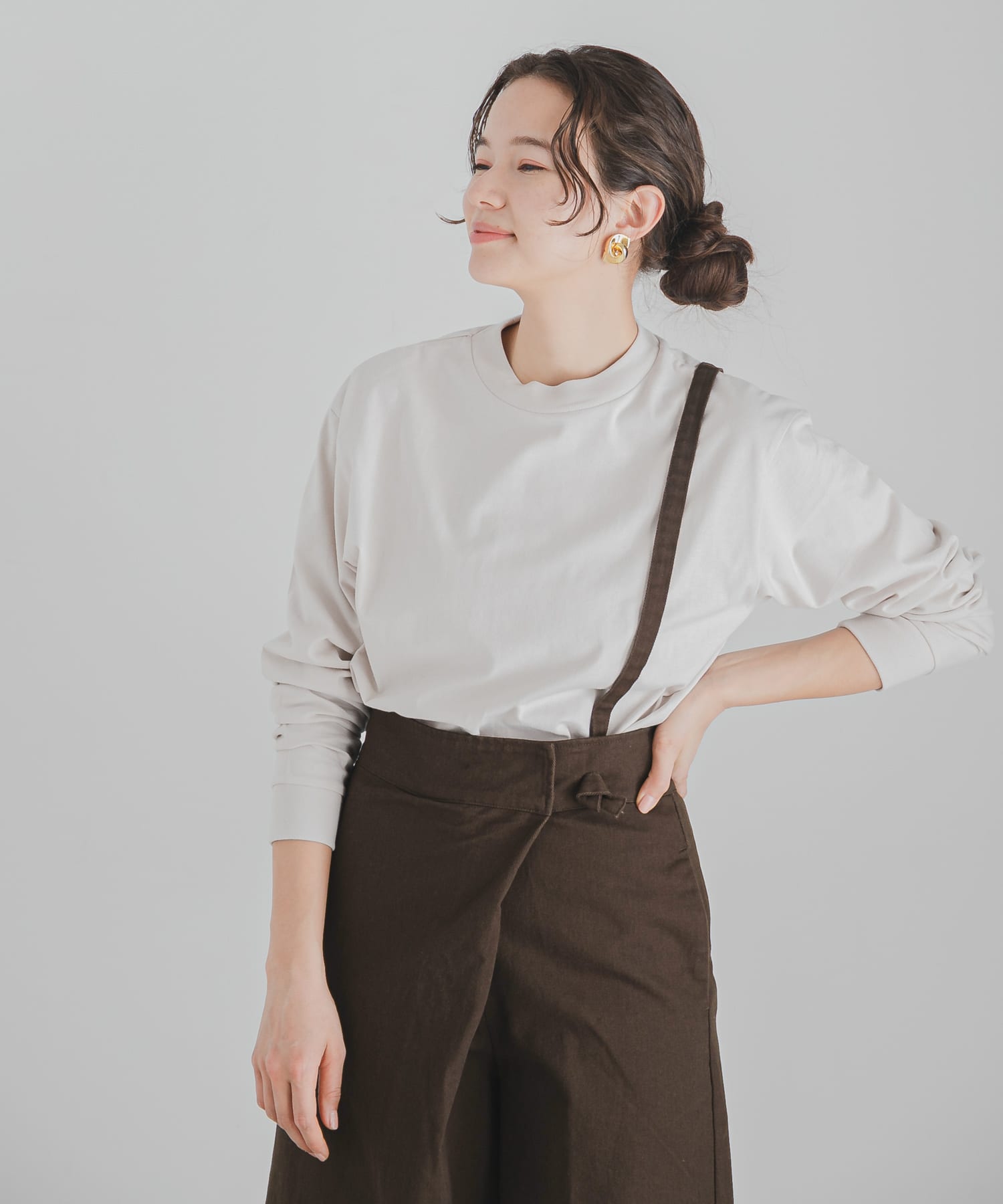 2WAYワンショルダーサスツキパンツ BROWN S
