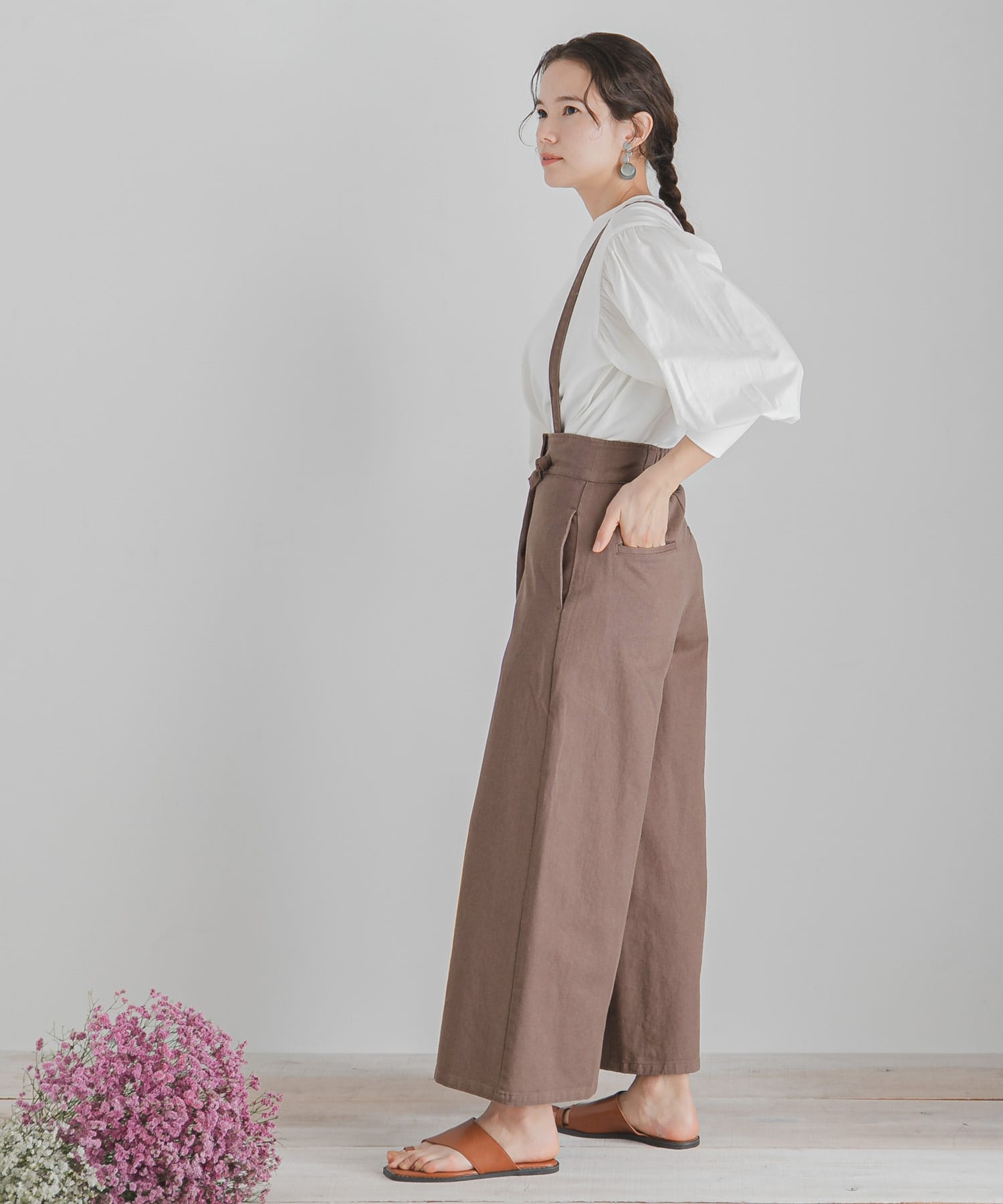 2WAYワンショルダーサスツキパンツ MOCHA S