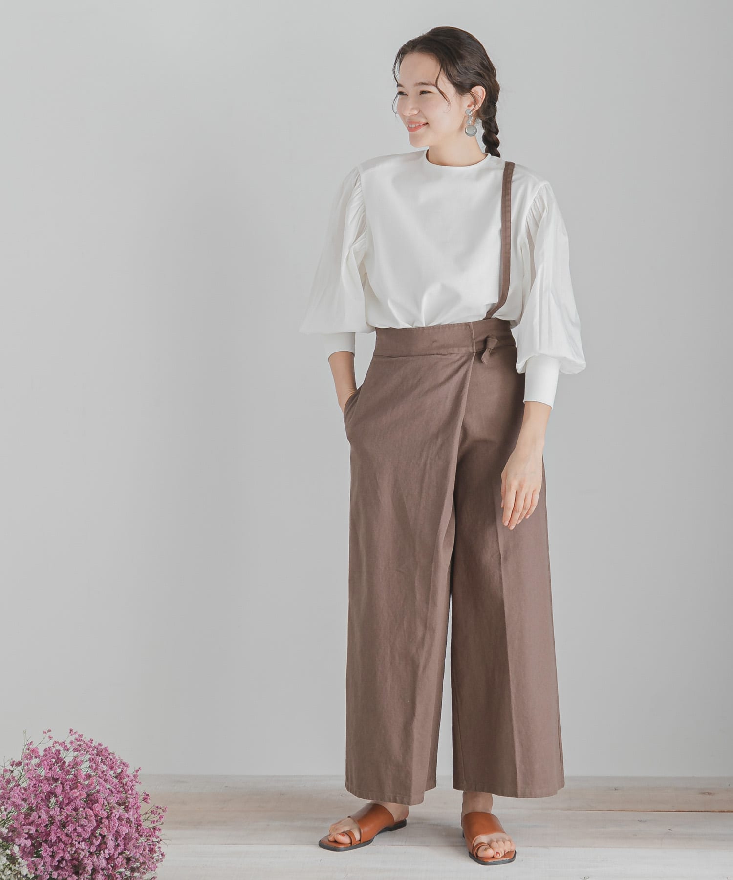 2WAYワンショルダーサスツキパンツ MOCHA M