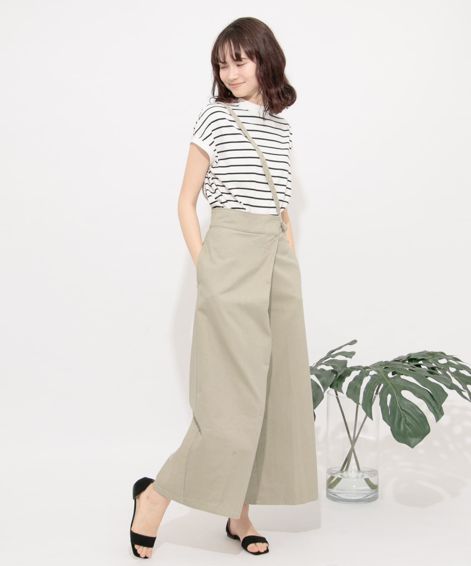 2WAYワンショルダーサスツキパンツ L.KHAKI S