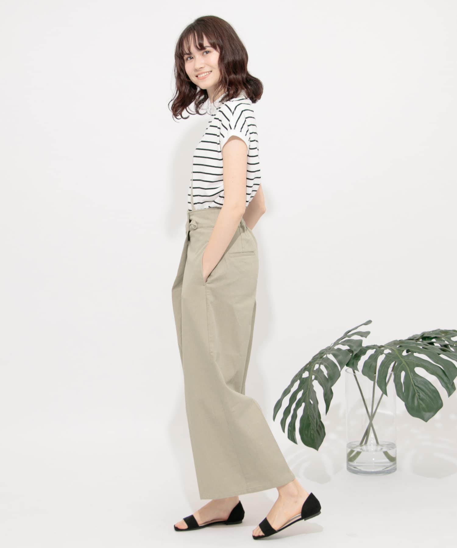 2WAYワンショルダーサスツキパンツ L.KHAKI S
