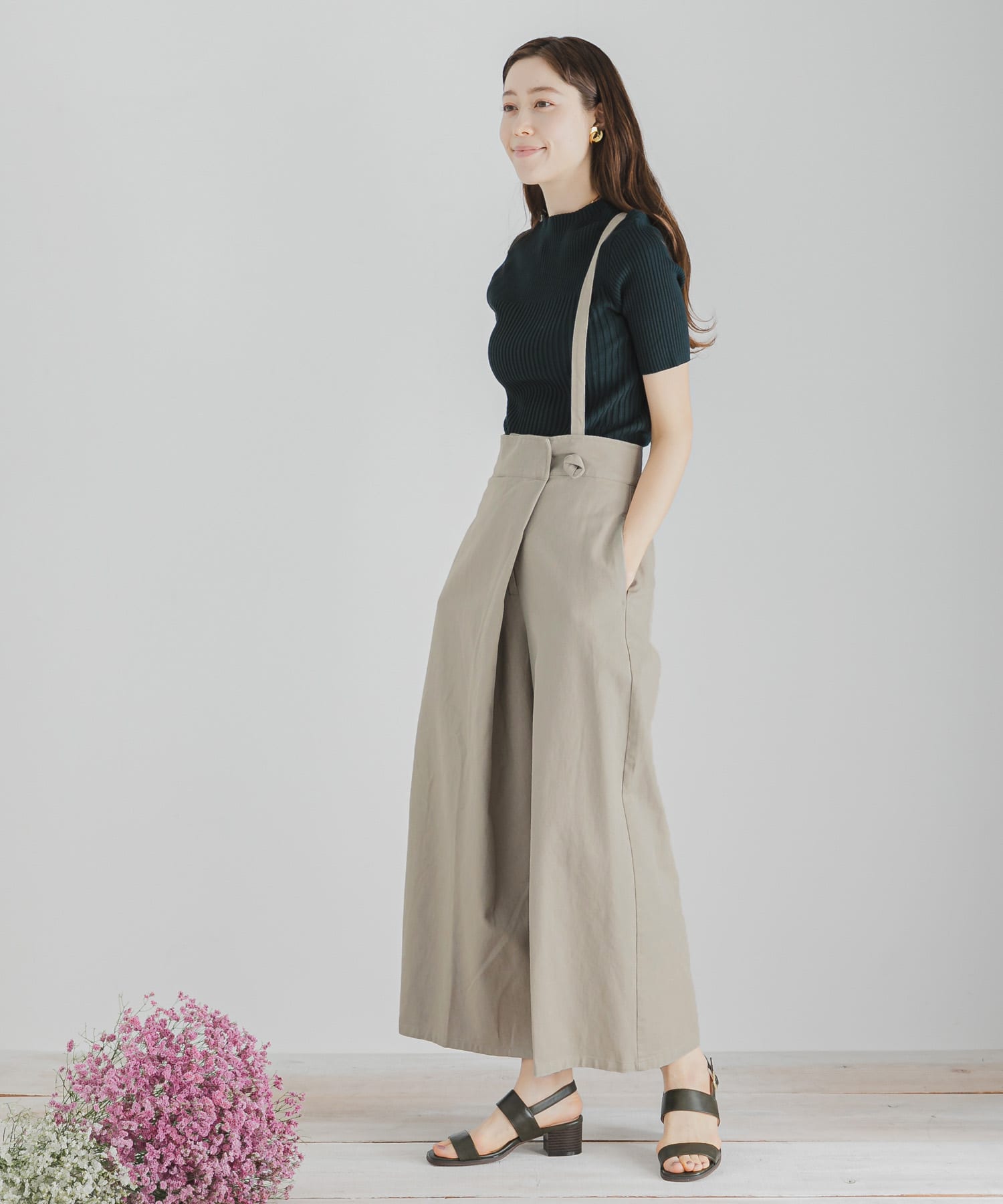 2WAYワンショルダーサスツキパンツ L.KHAKI S