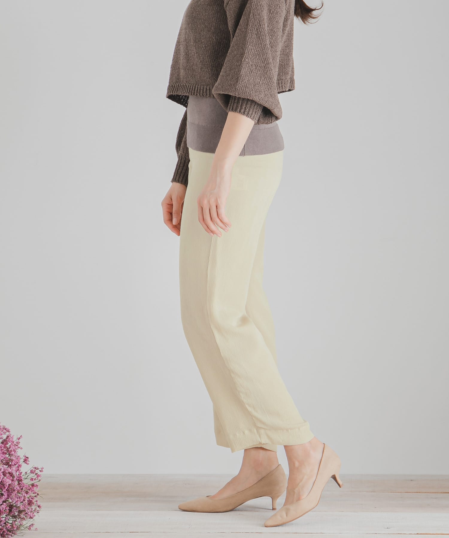 ワイドストレートヨウリュウパンツ BEIGE FREE