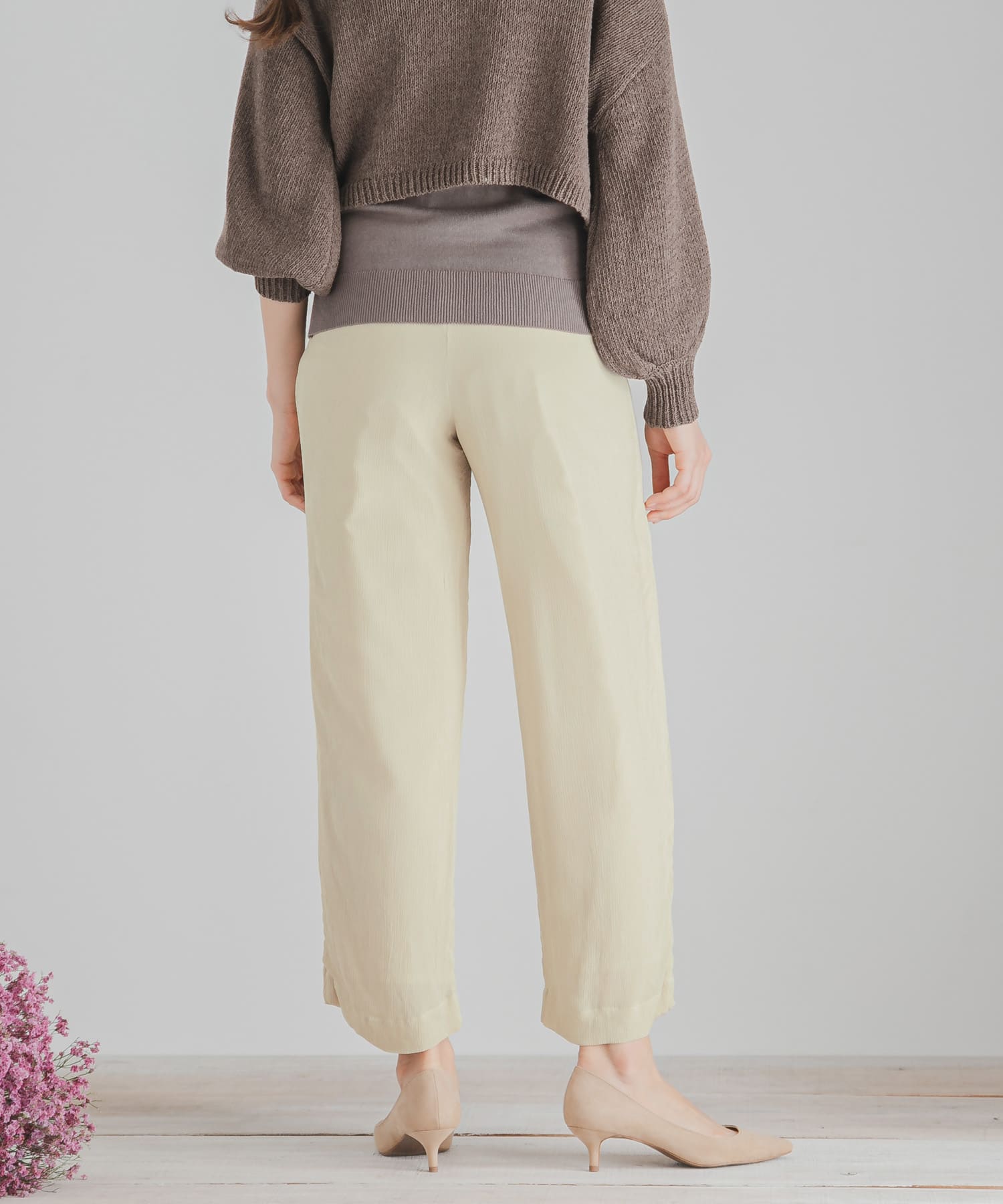 ワイドストレートヨウリュウパンツ BEIGE FREE