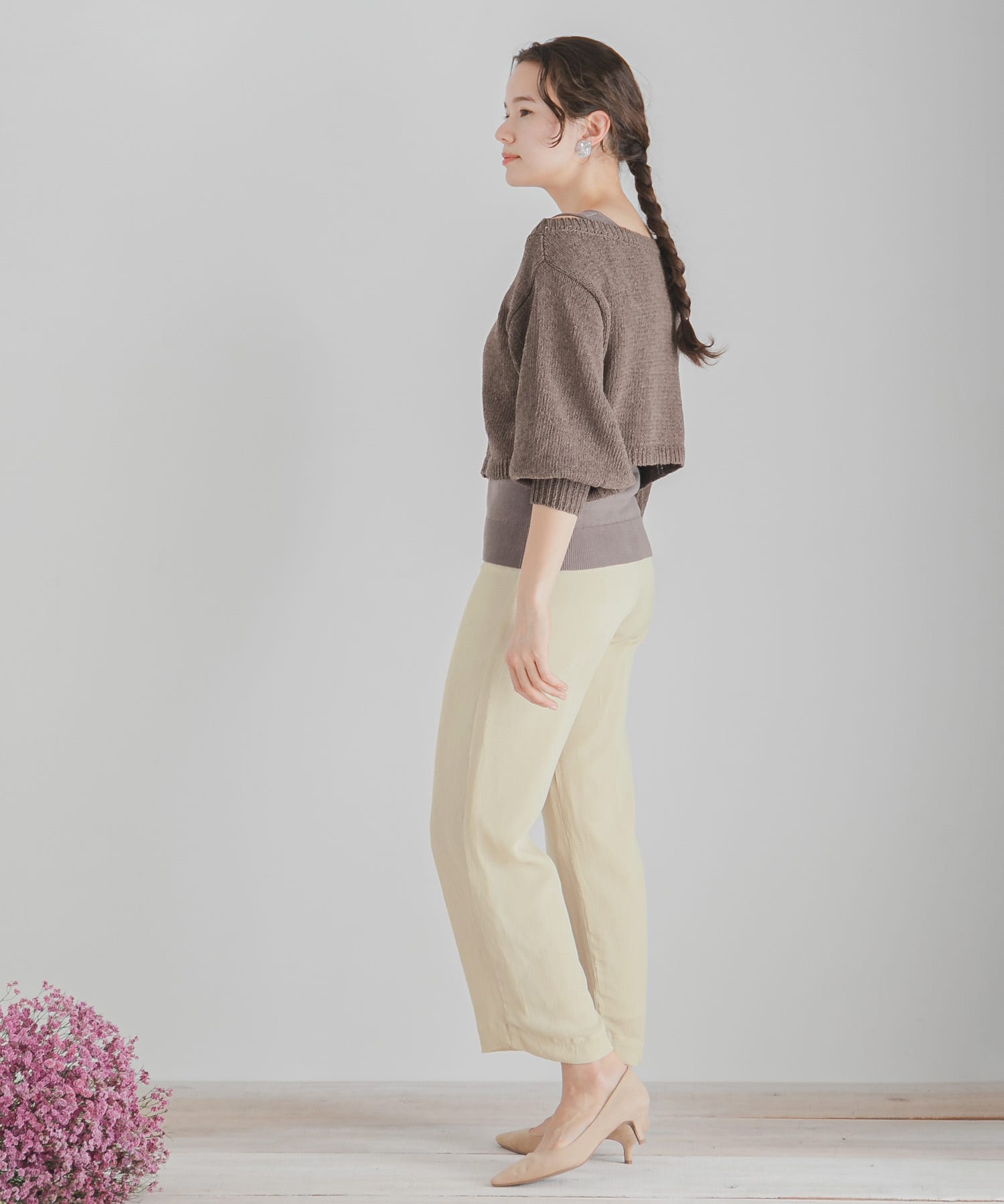 ワイドストレートヨウリュウパンツ BEIGE FREE