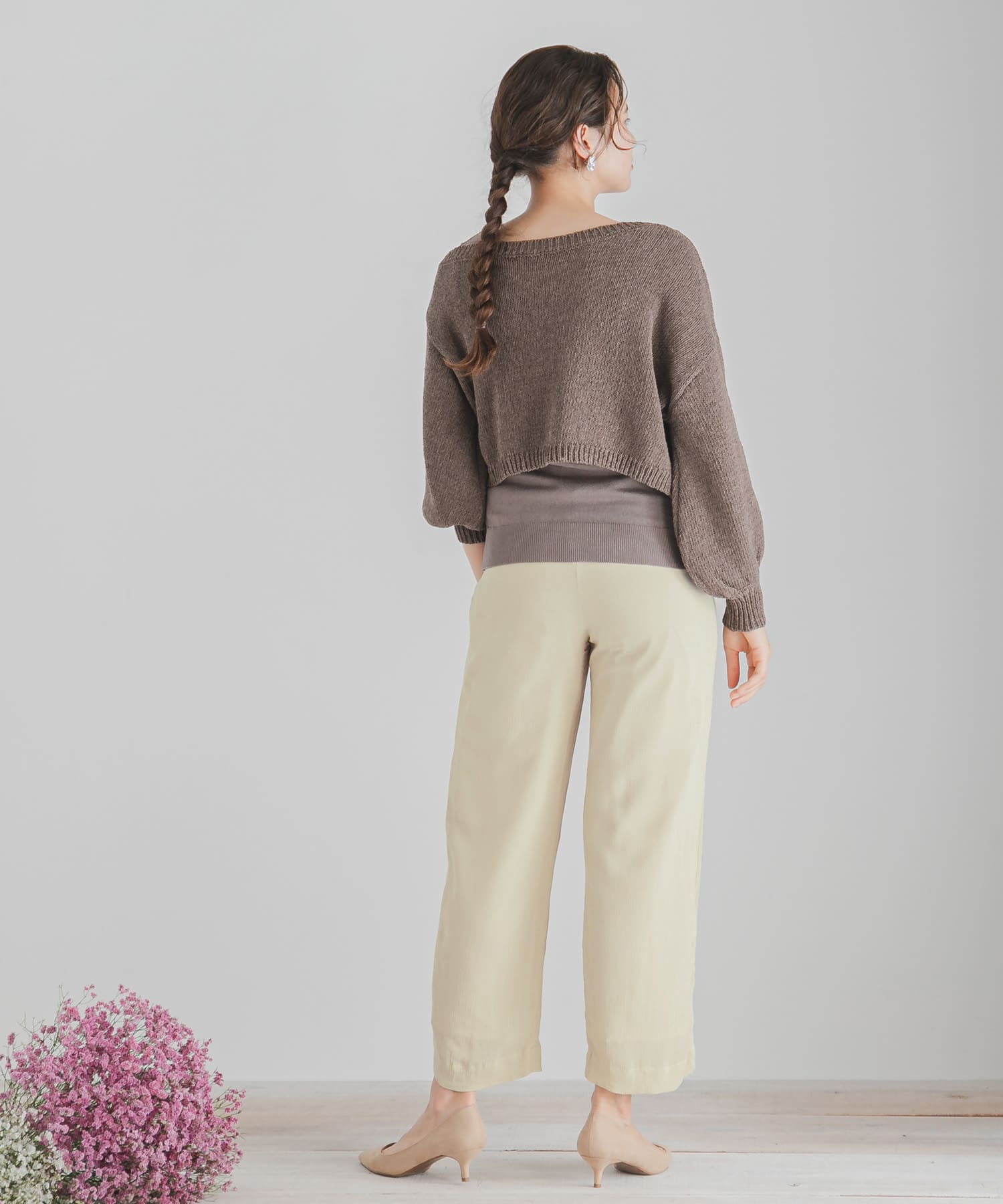 ワイドストレートヨウリュウパンツ BEIGE FREE