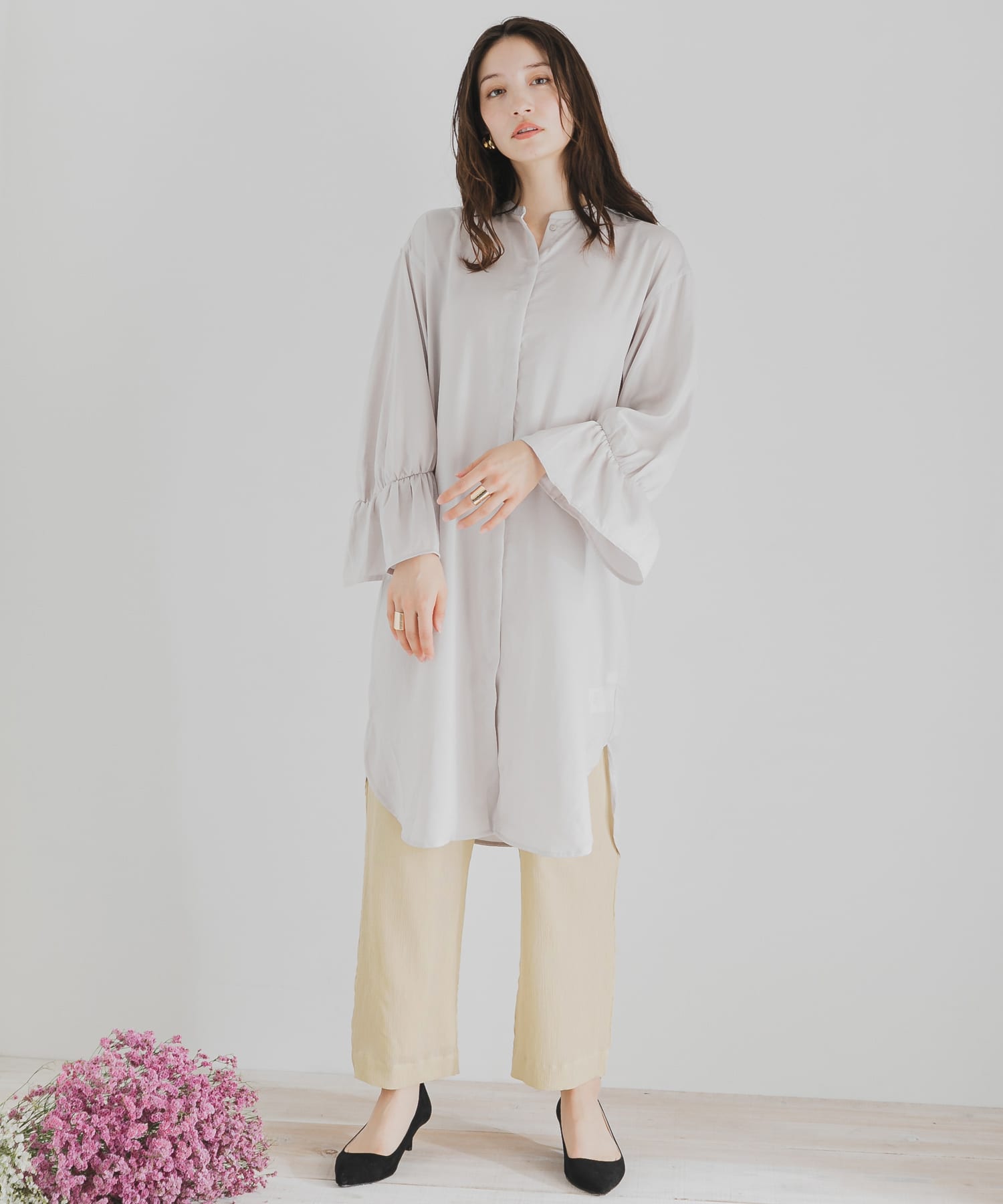 ワイドストレートヨウリュウパンツ BEIGE FREE
