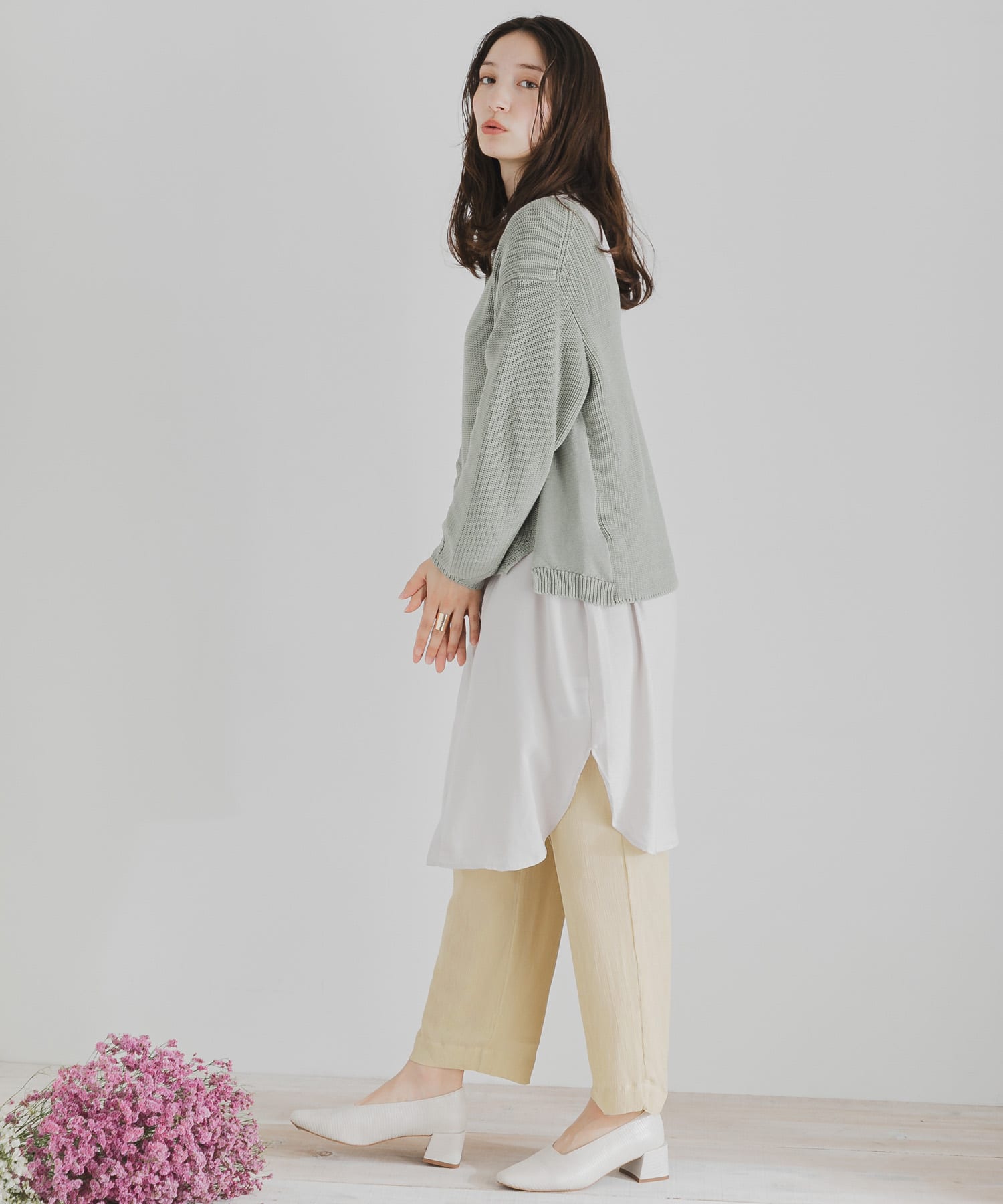 ワイドストレートヨウリュウパンツ BEIGE FREE