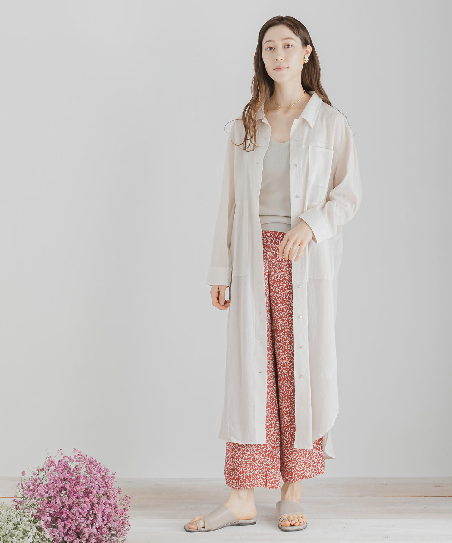 ワイドストレートヨウリュウパンツ TERRACOTTA FREE