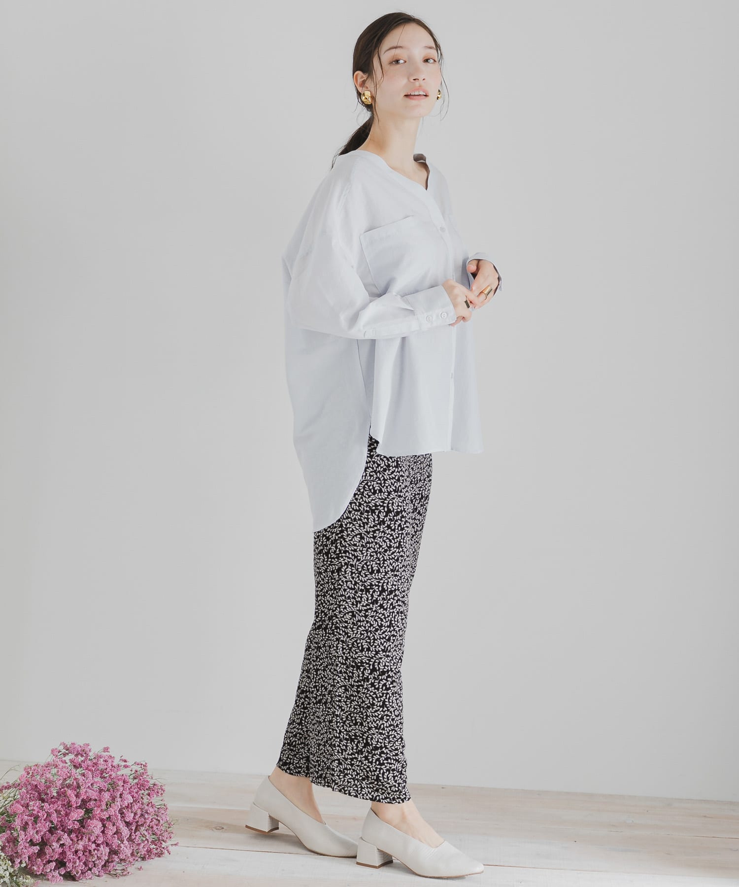 ワイドストレートヨウリュウパンツ BLACK FREE