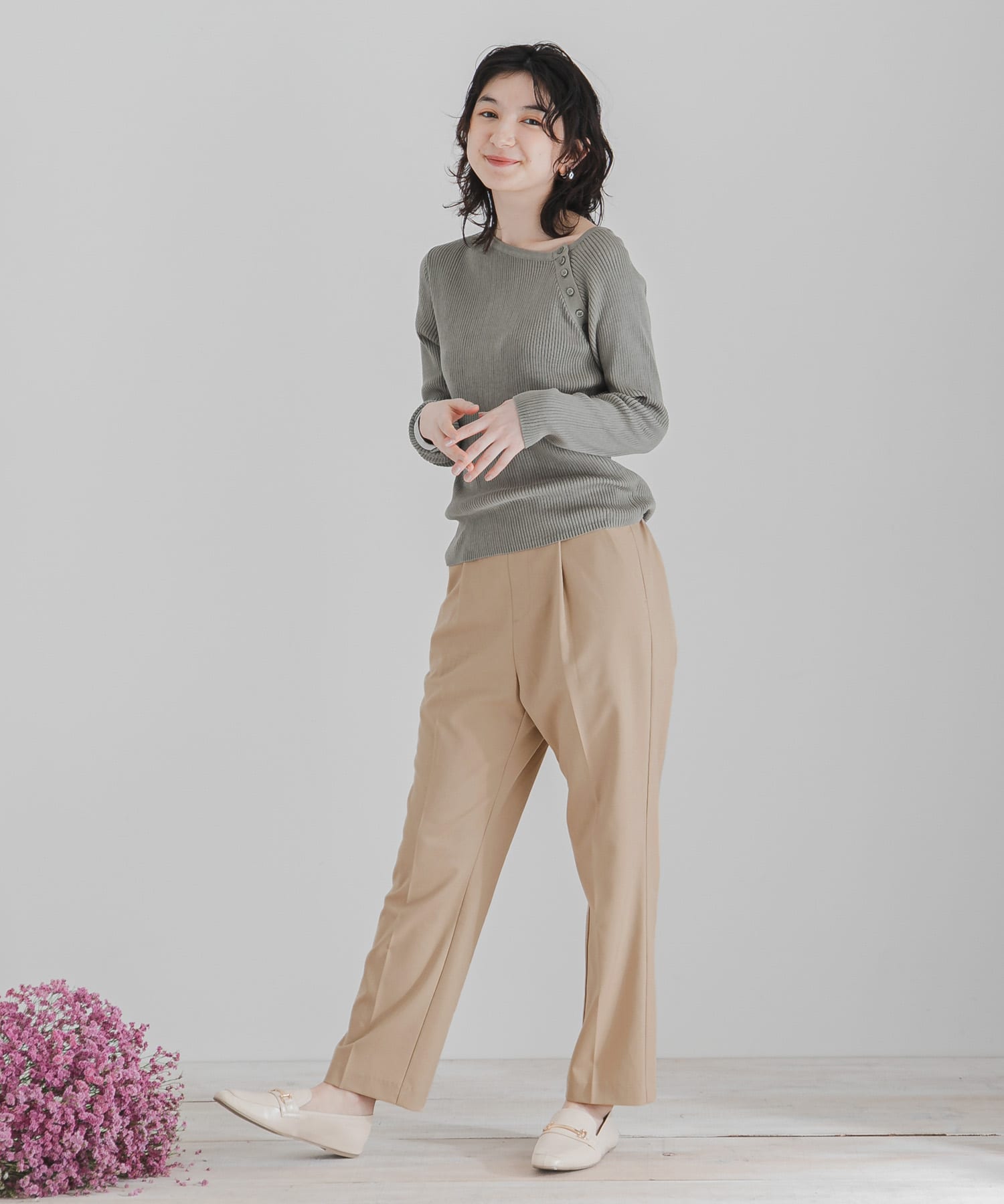 CARREMANテーパードパンツ BEIGE XS