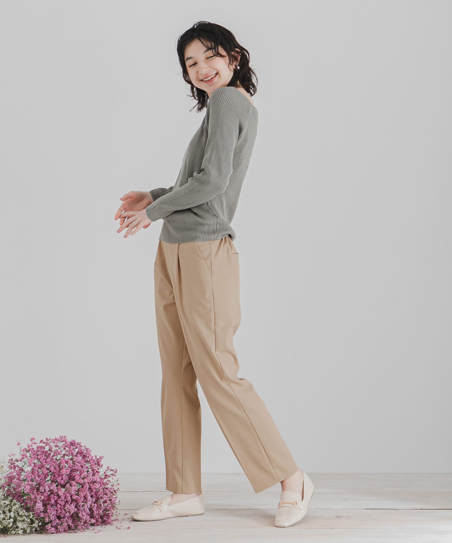 CARREMANテーパードパンツ BEIGE XS