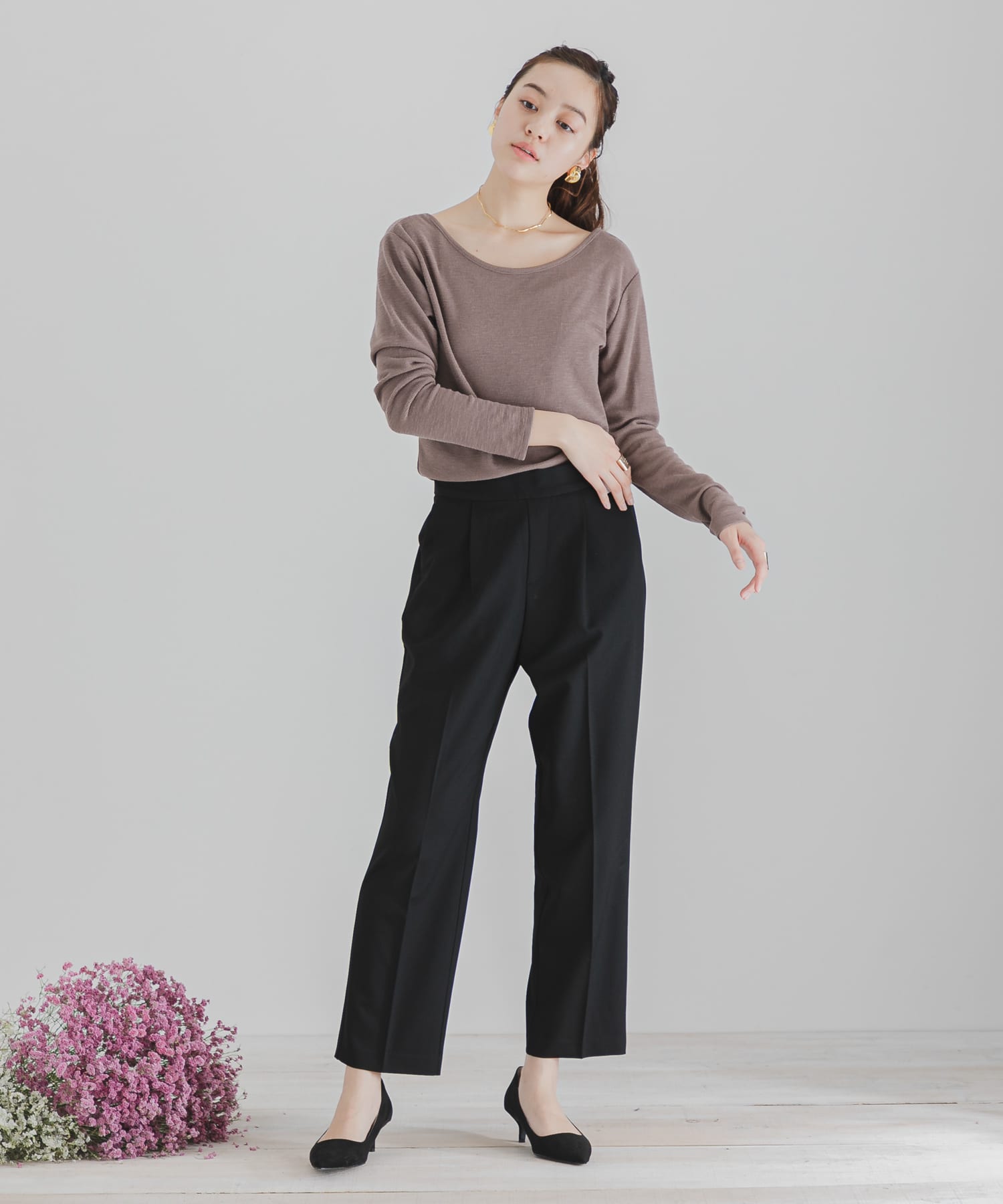 CARREMANテーパードパンツ BLACK XS