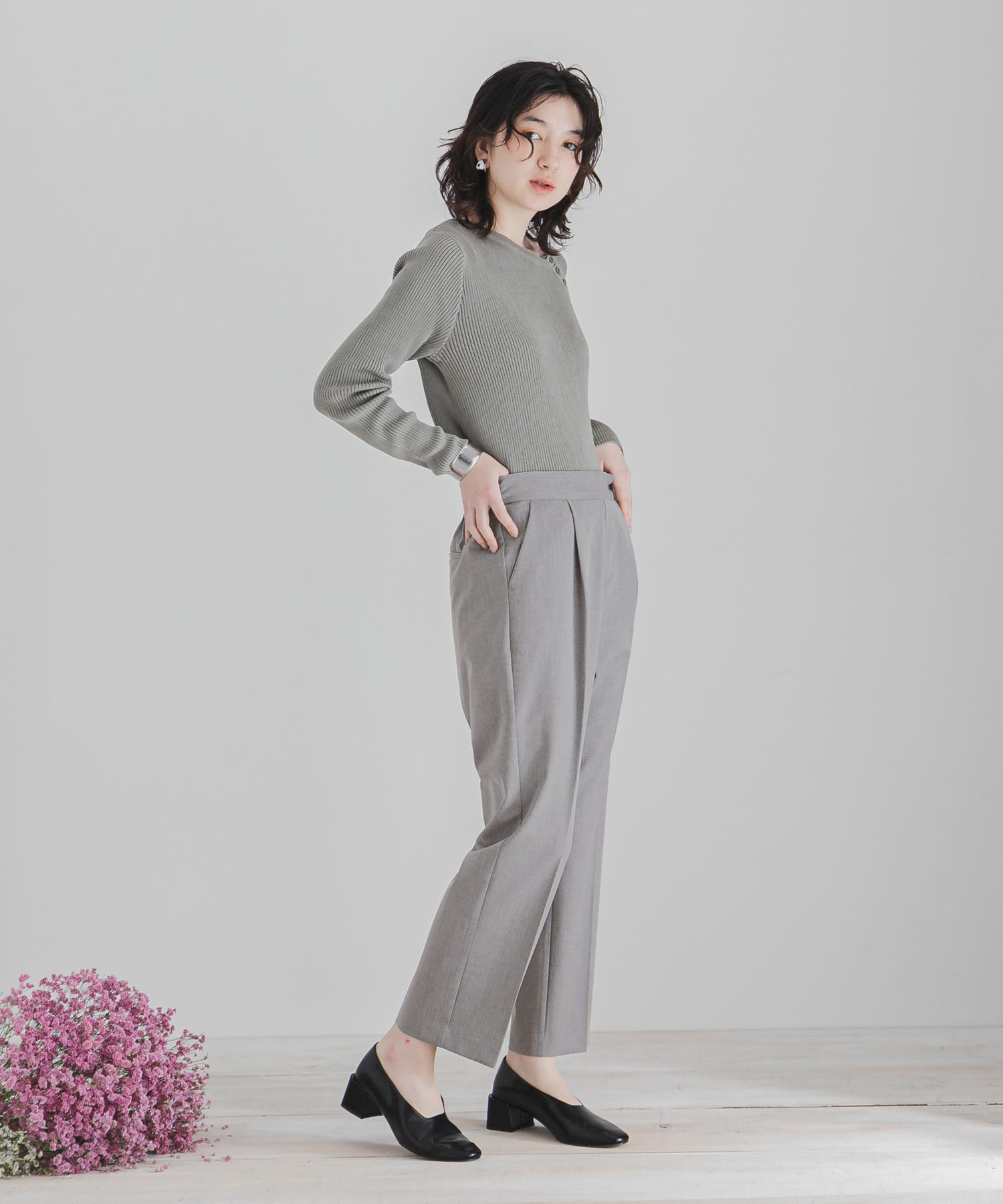 CARREMANテーパードパンツ L.GRAY XS