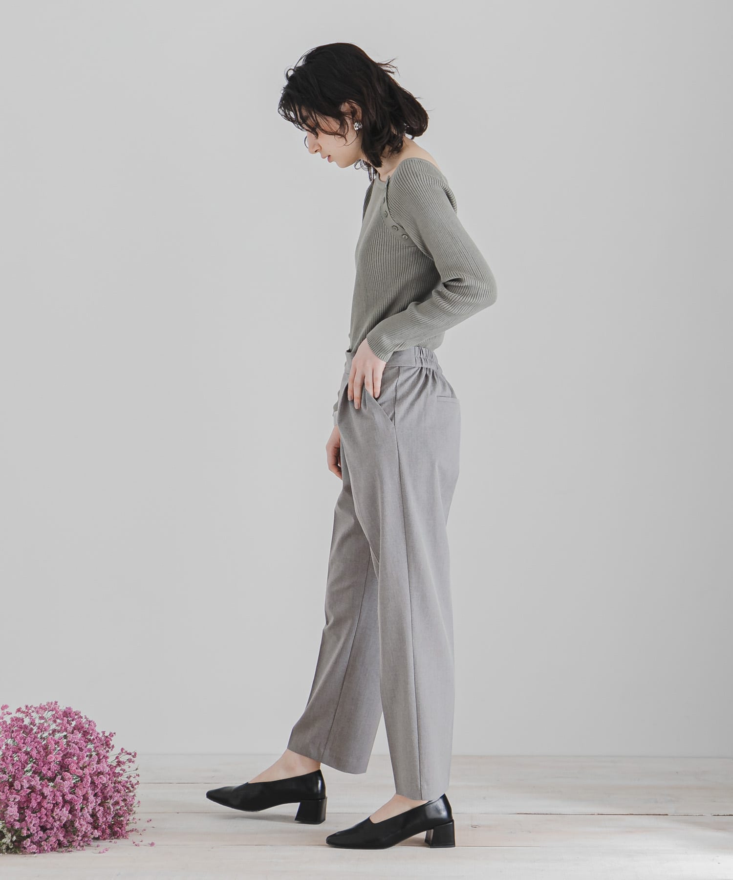 CARREMANテーパードパンツ L.GRAY XS