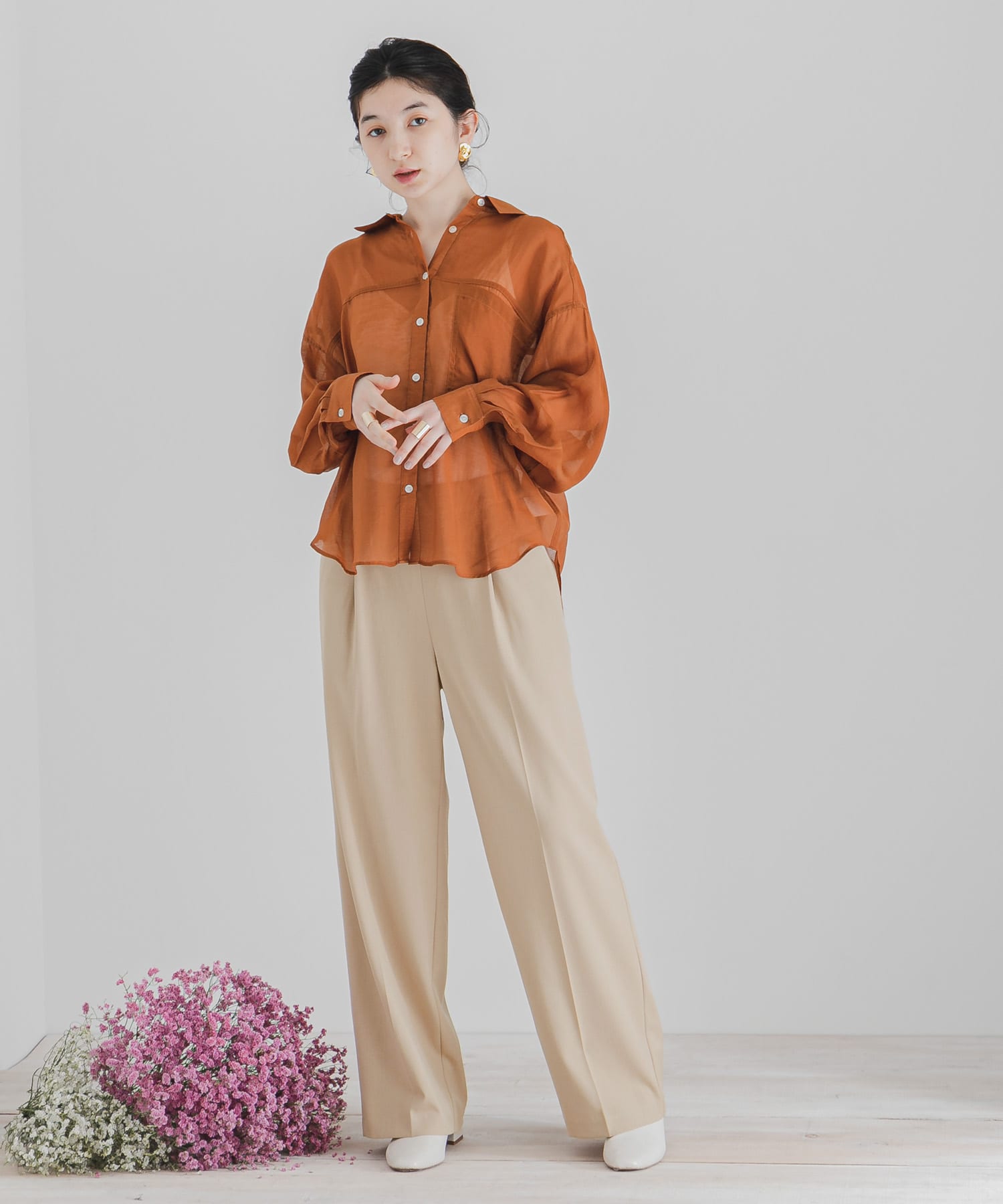 CARREMANワイドパンツ BEIGE XS