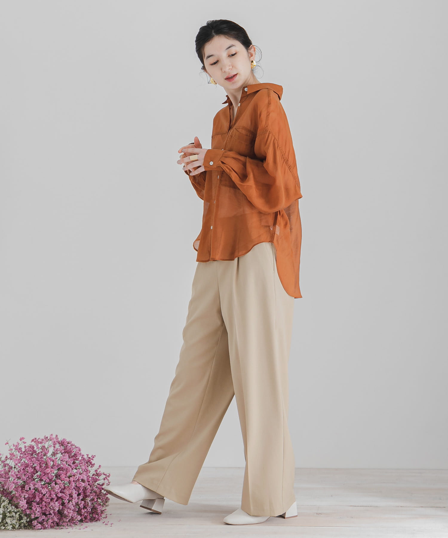 CARREMANワイドパンツ BEIGE XS