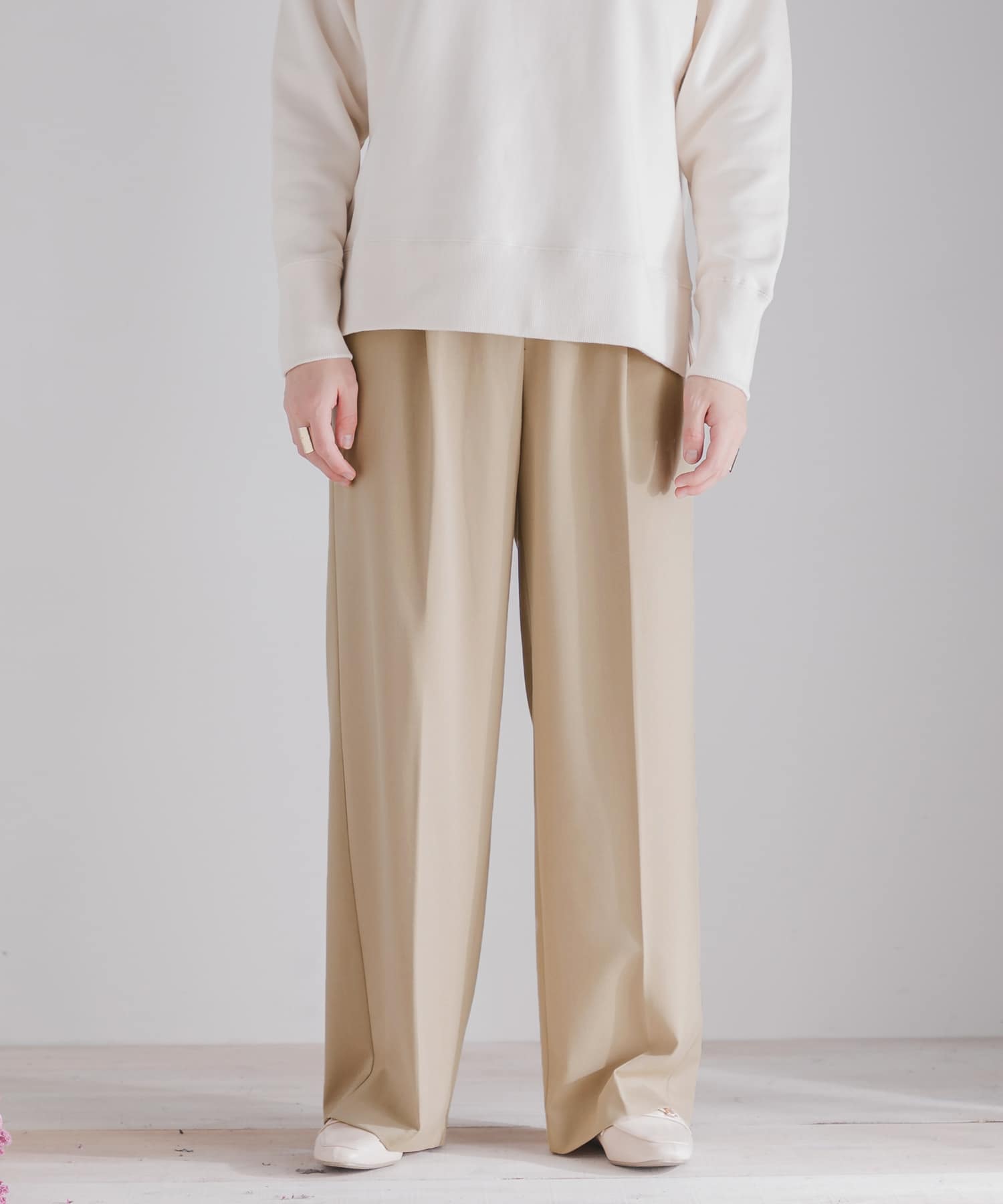 CARREMANワイドパンツ BEIGE XS