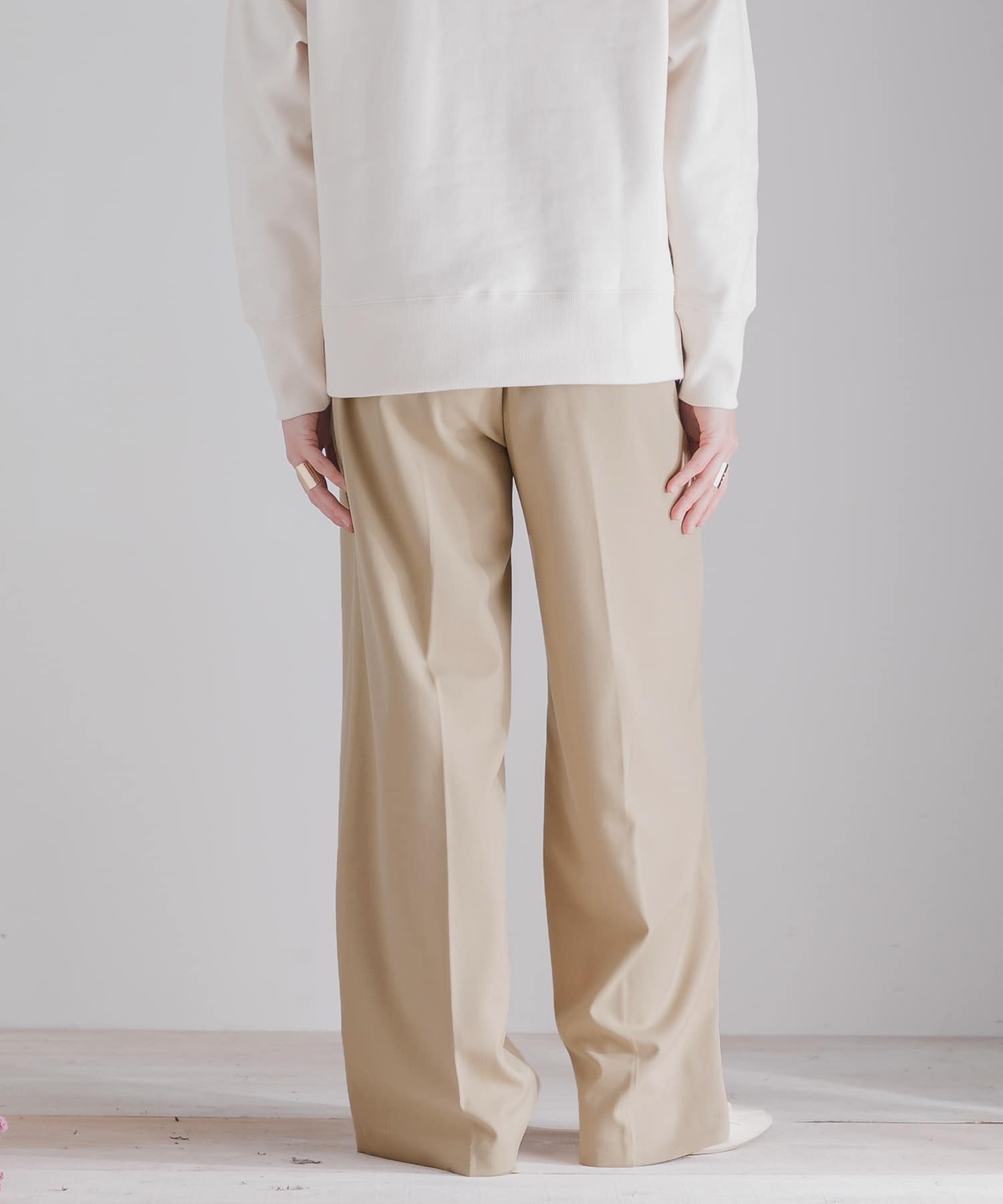 CARREMANワイドパンツ BEIGE S