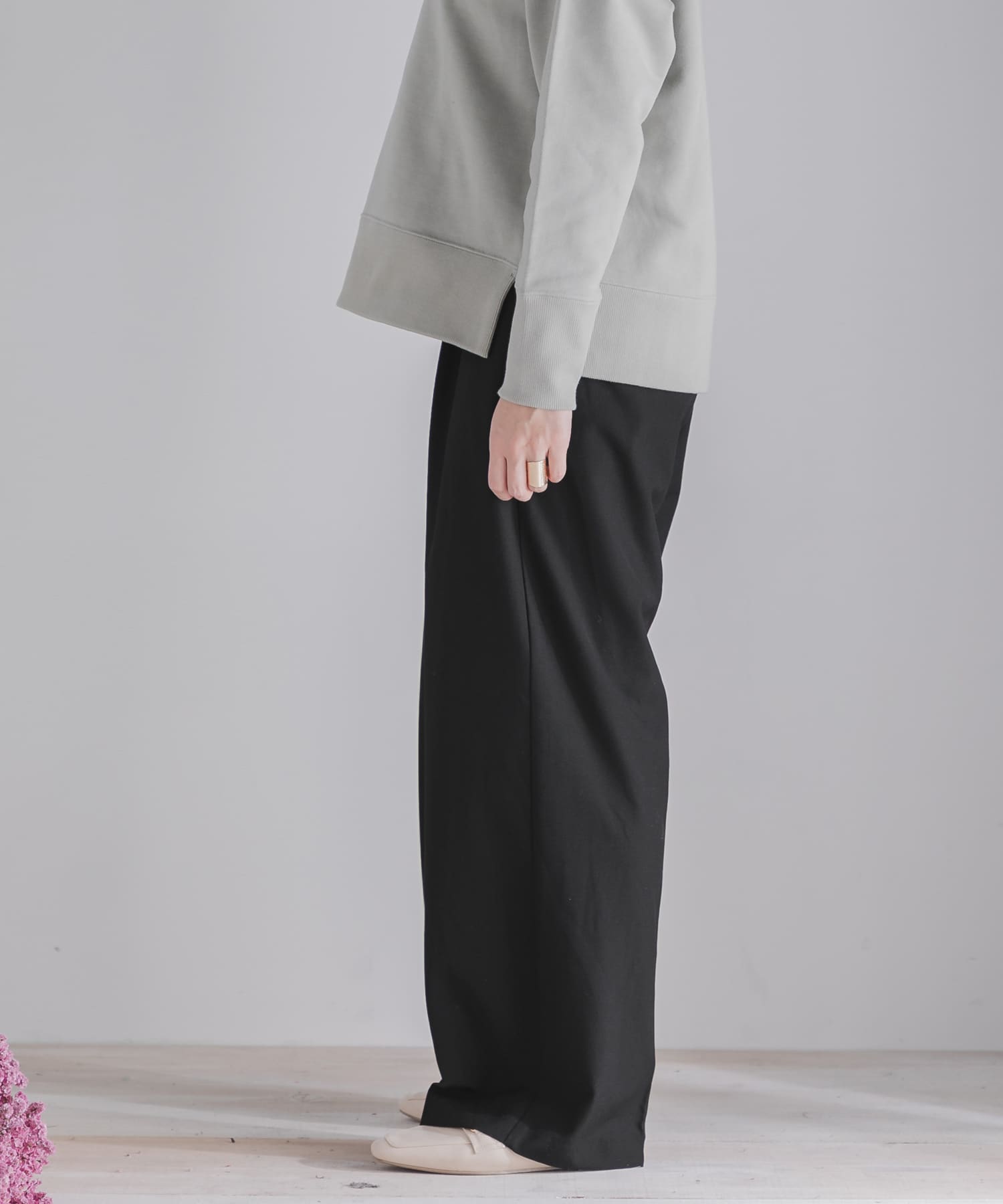 CARREMANワイドパンツ BLACK XS