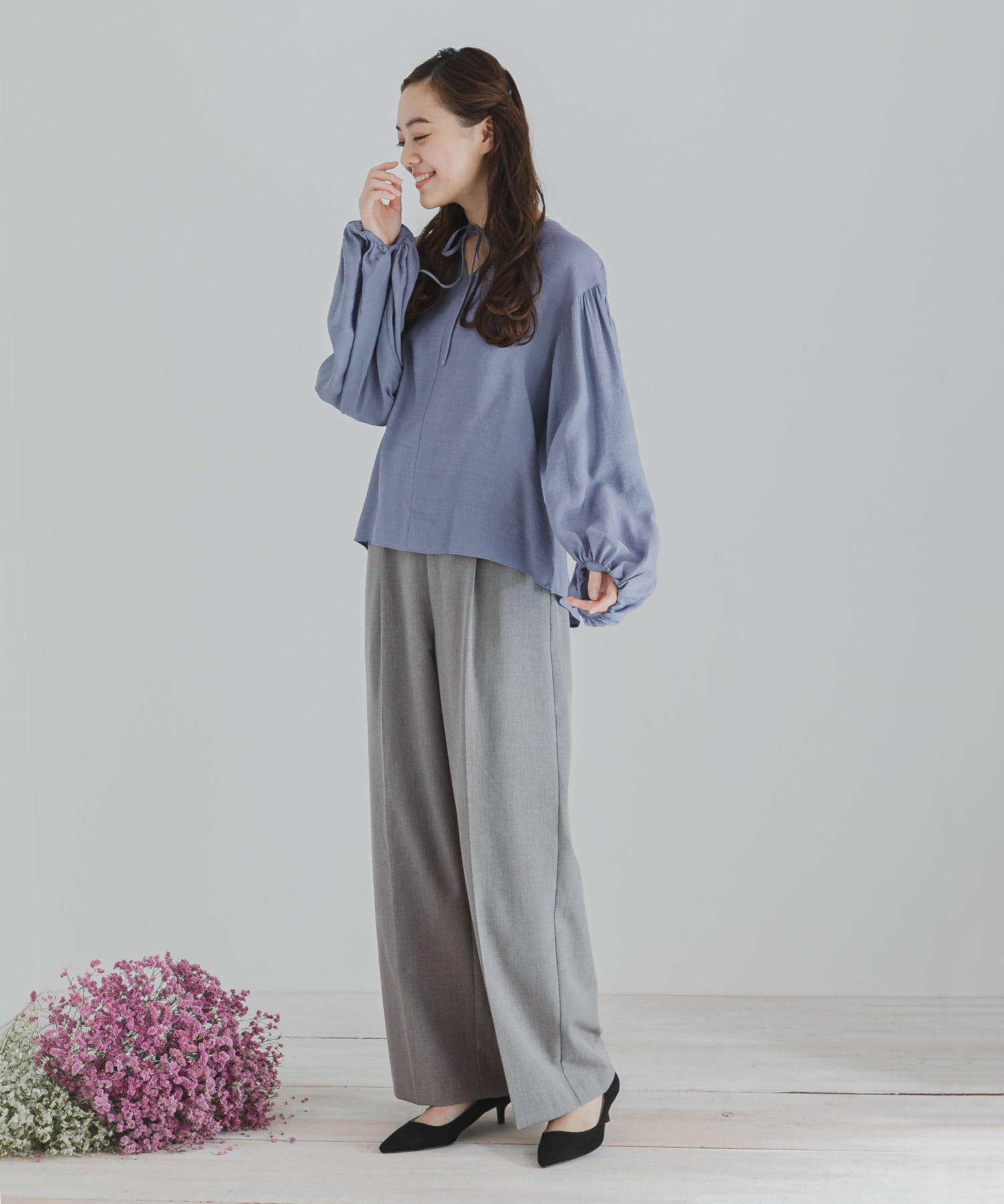 CARREMANワイドパンツ L.GRAY XS