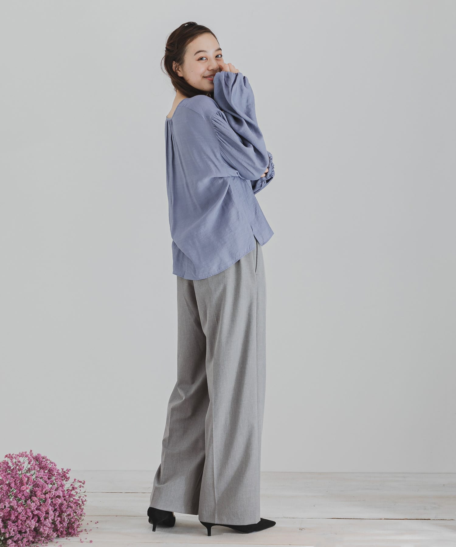 CARREMANワイドパンツ L.GRAY XS