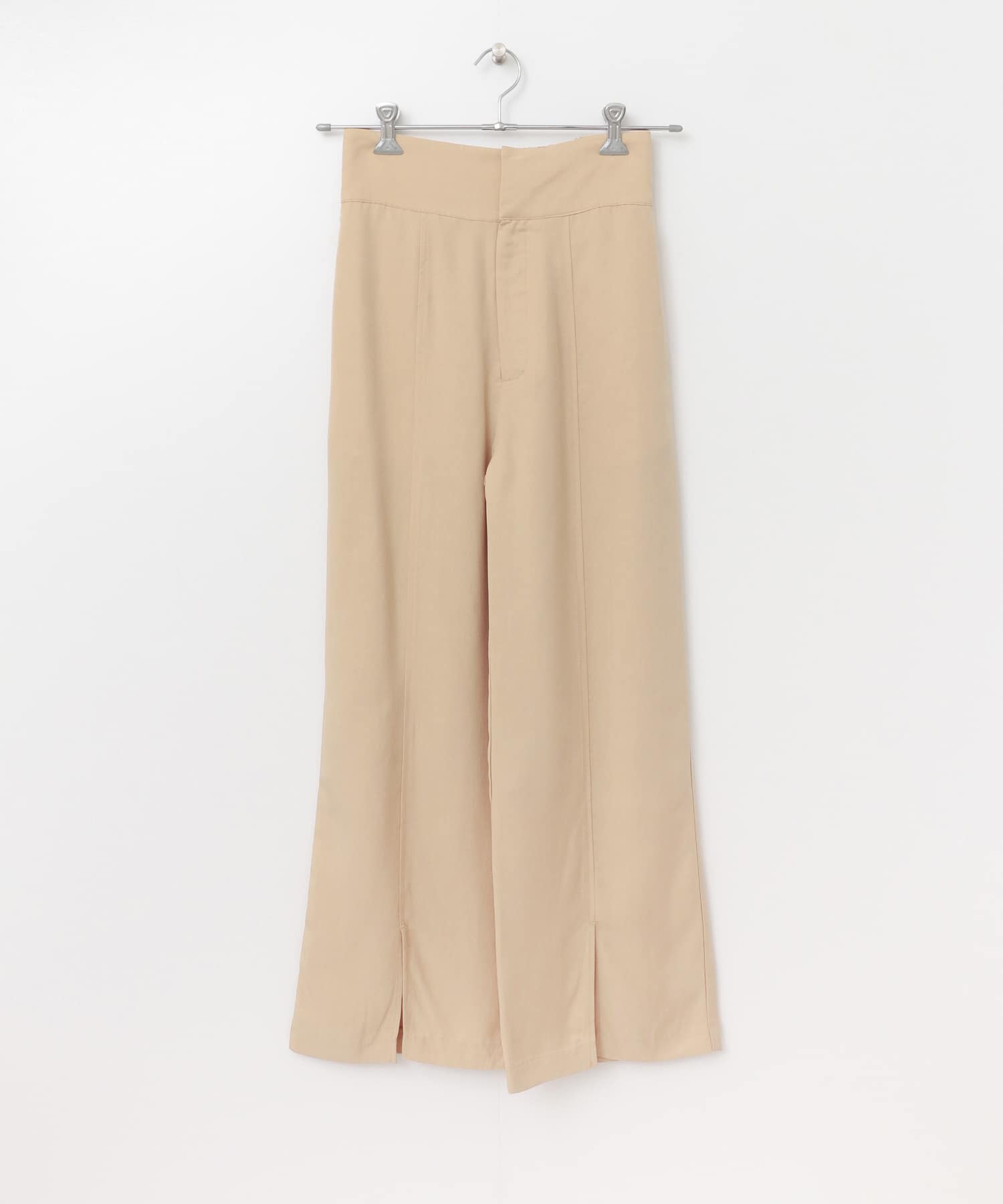 リヨセルスリットワイドパンツ BEIGE FREE