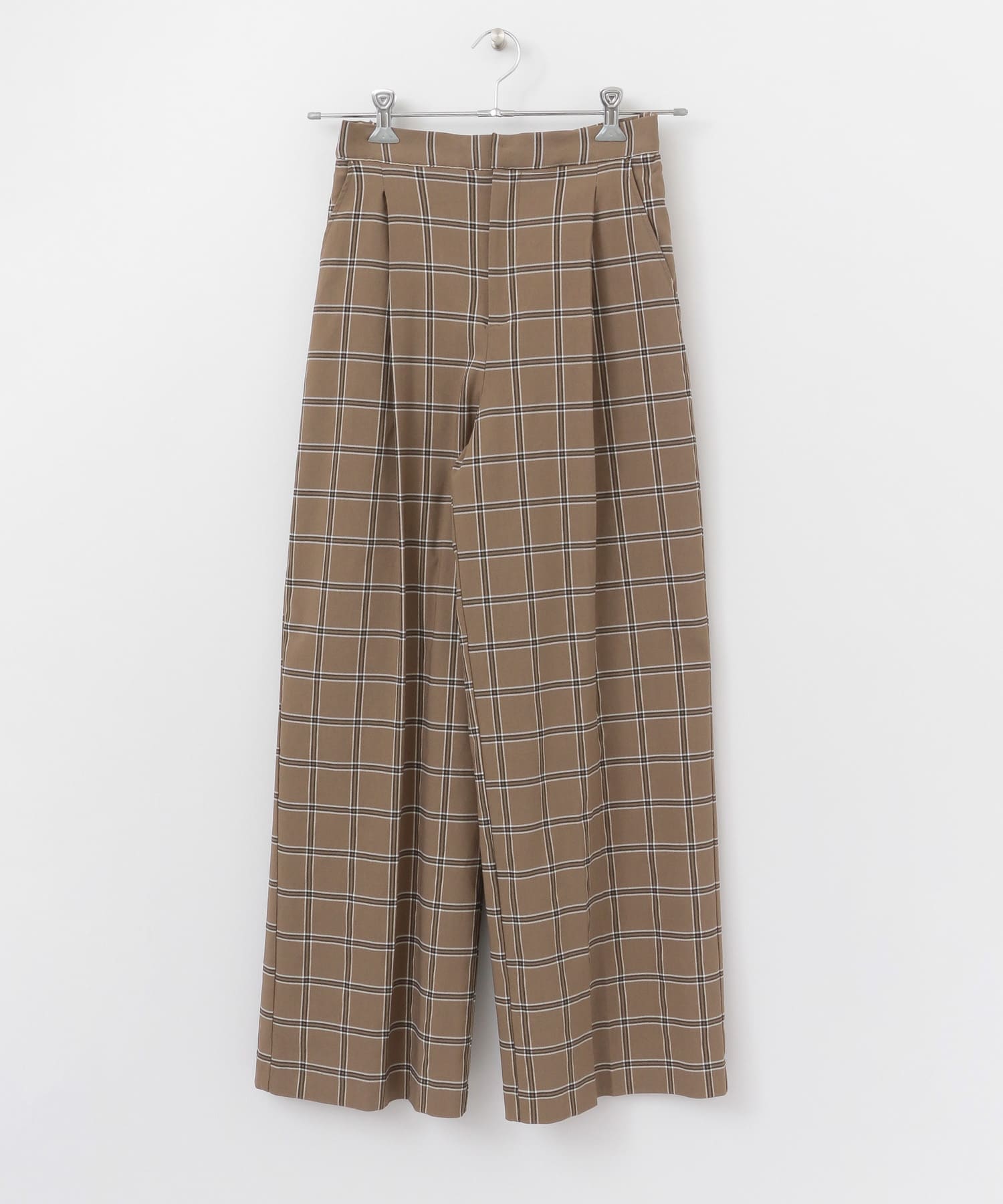 チェックワイドパンツ MOCHA S