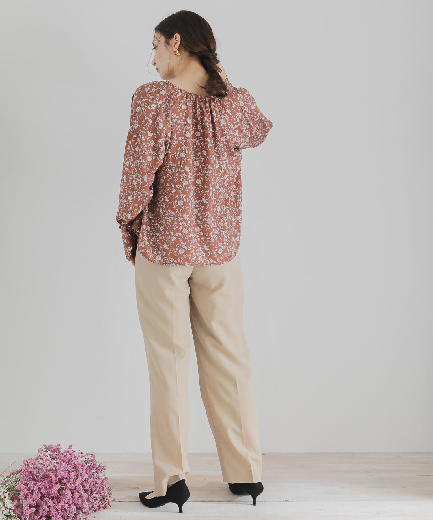 ツイルテーパードパンツ BEIGE S