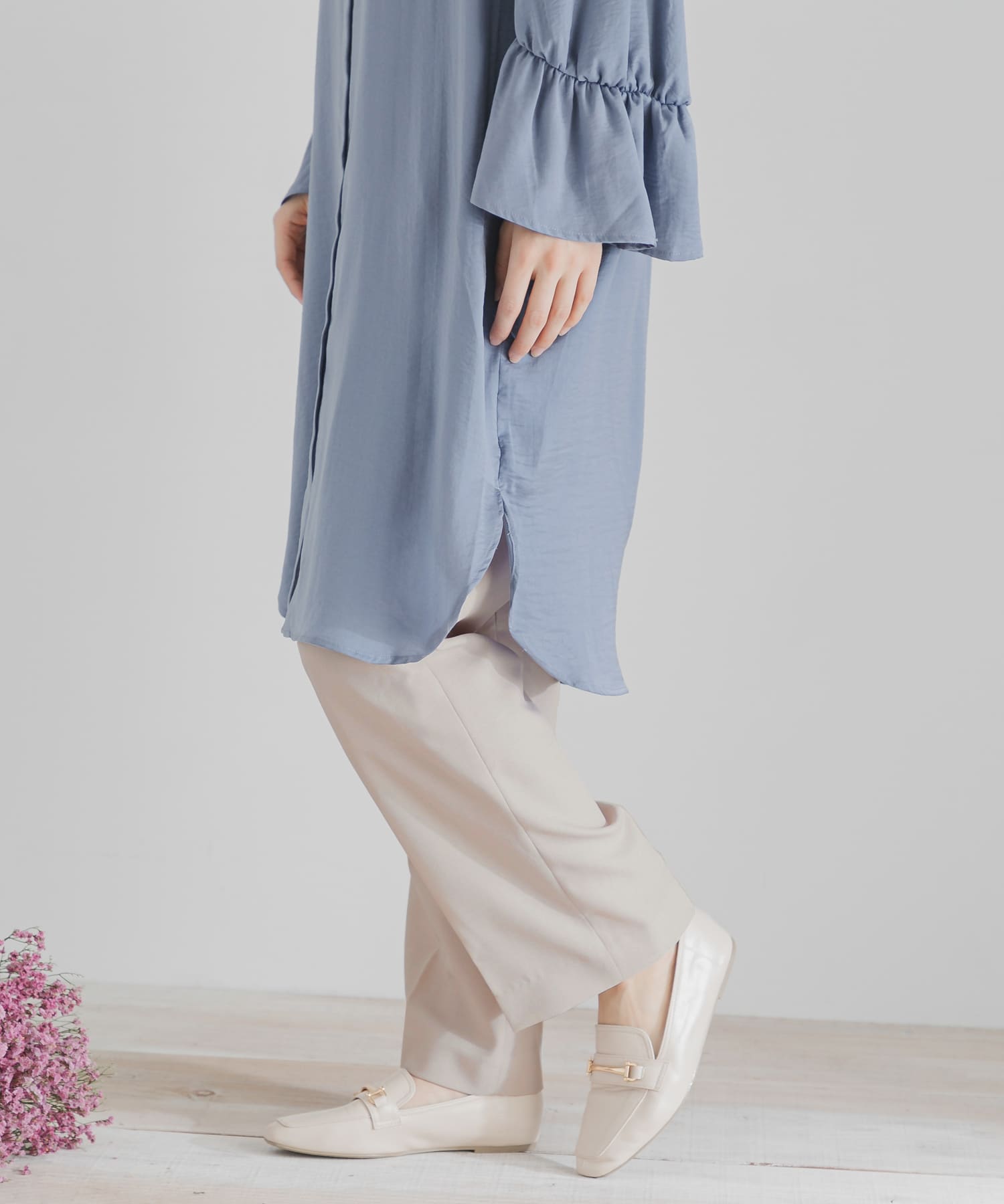 ツイルテーパードパンツ GREIGE S