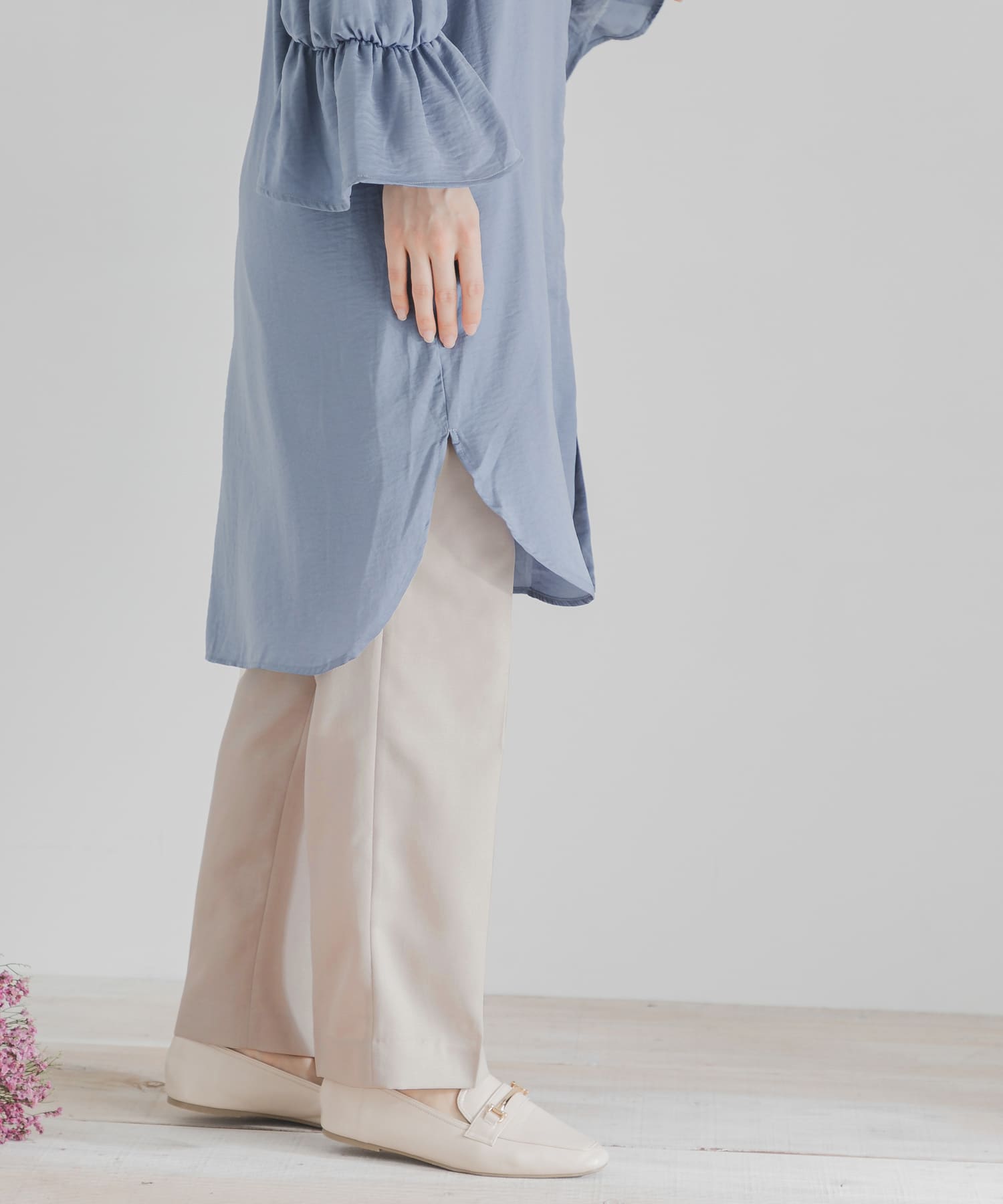 ツイルテーパードパンツ GREIGE S