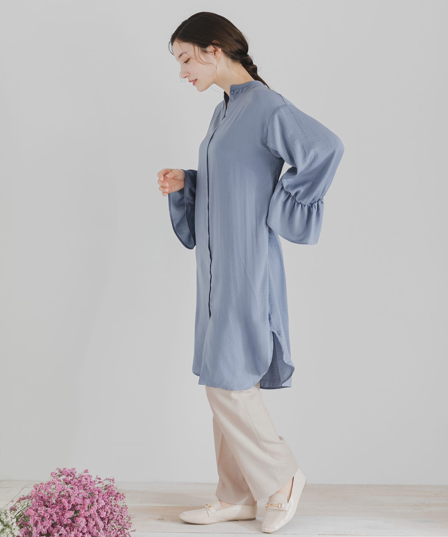 ツイルテーパードパンツ GREIGE S