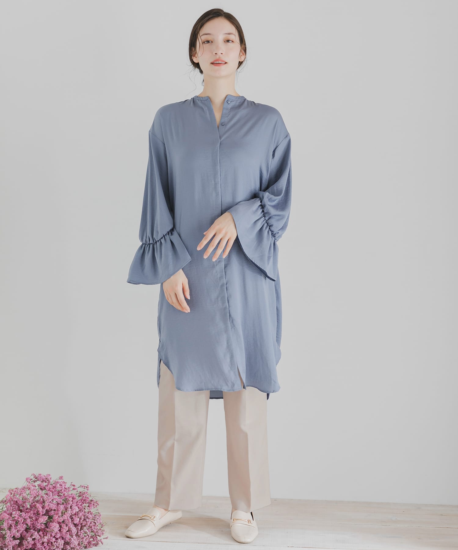 ツイルテーパードパンツ GREIGE S