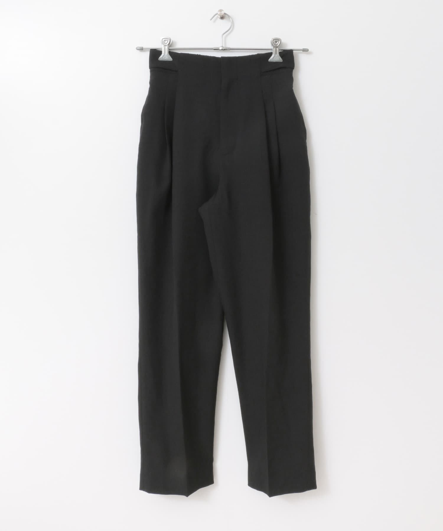 ツイルテーパードパンツ BLACK S