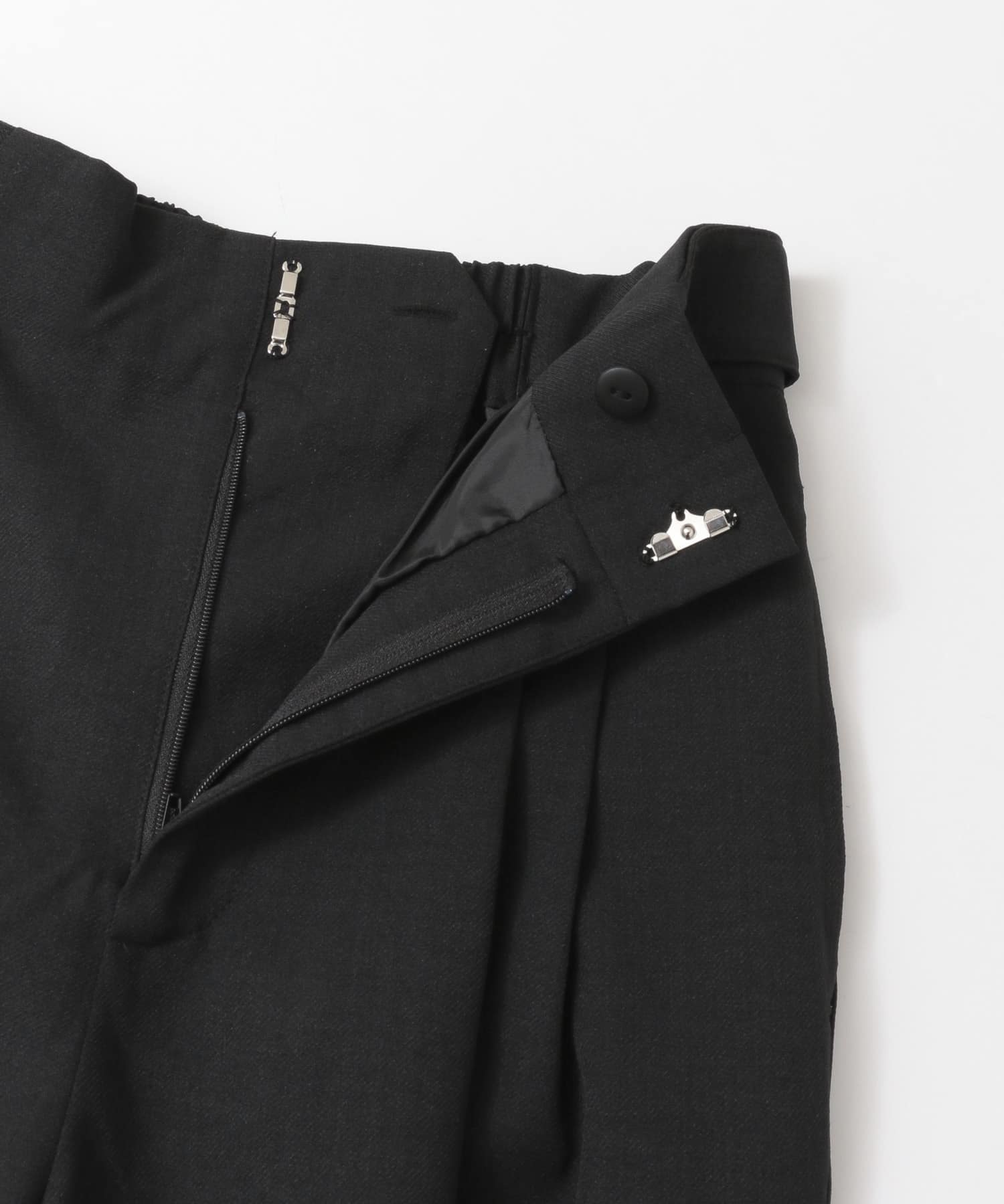 ツイルテーパードパンツ BLACK S